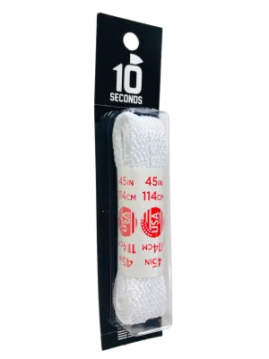 10 Seconds ® All-Pro ® Athletic Flat Laces | White [Blister Pack]