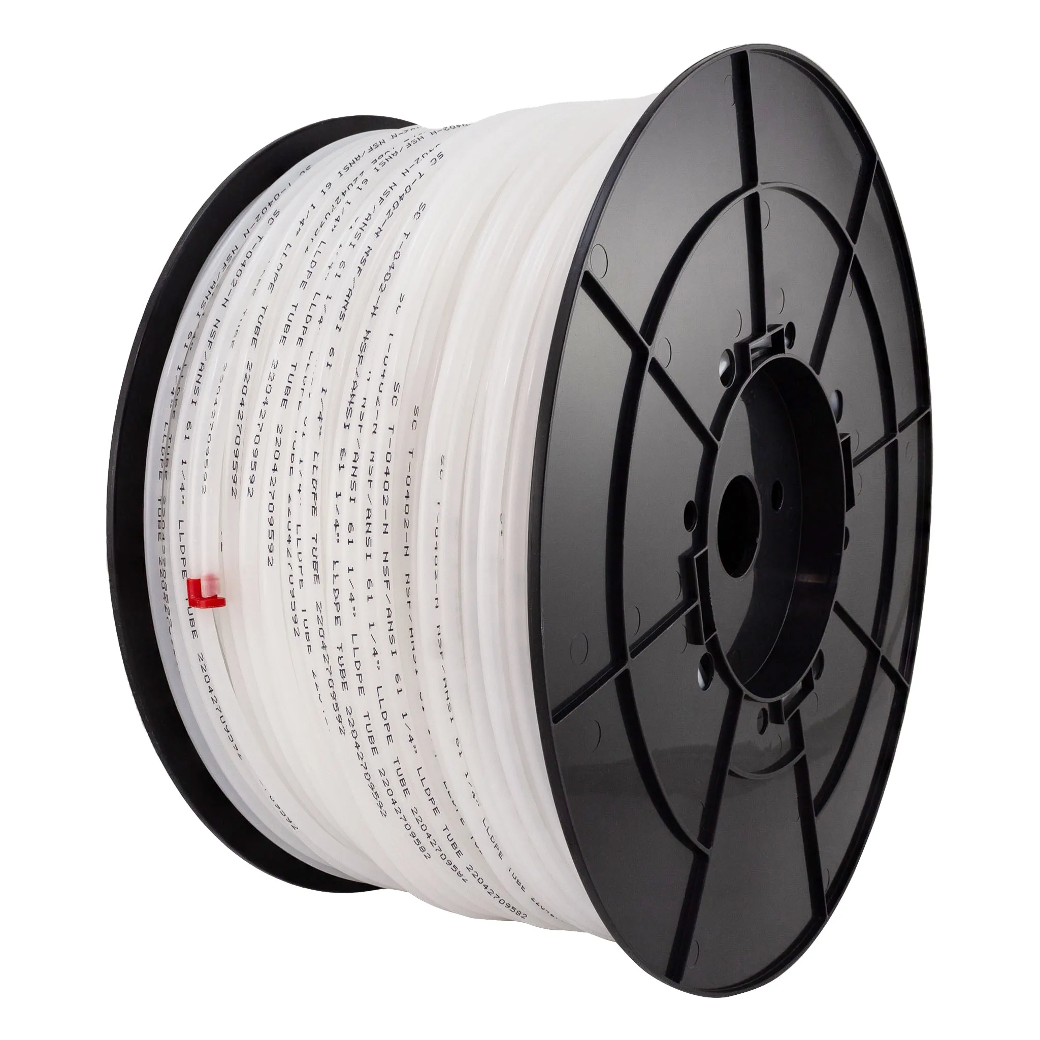 1/4" LLDPE Tube. 1000 FT or 300 M Roll. With Spool. Clear Color. Certified by NSF.