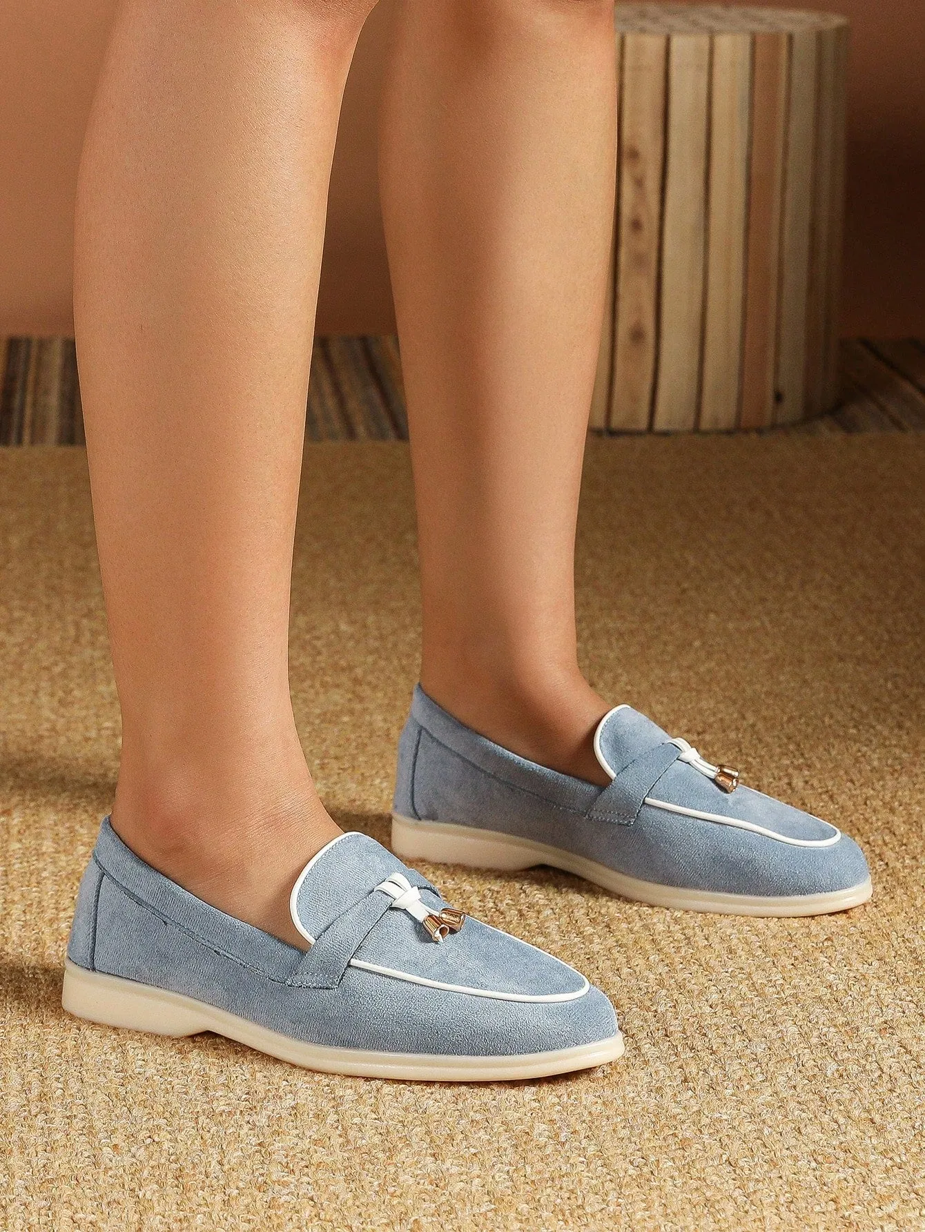 2024 Spring/Summer Women's British Style Penny Loafers - Comfortable and Versatile Office Shoes in Plus Size