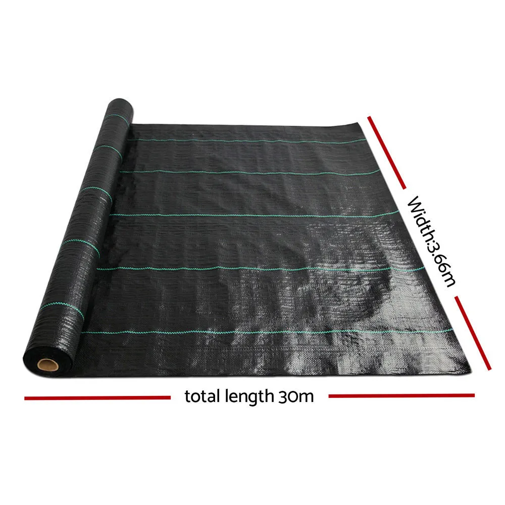 3.66mx30m Weedmat Weed Control Mat Woven Fabric Gardening Plant PE