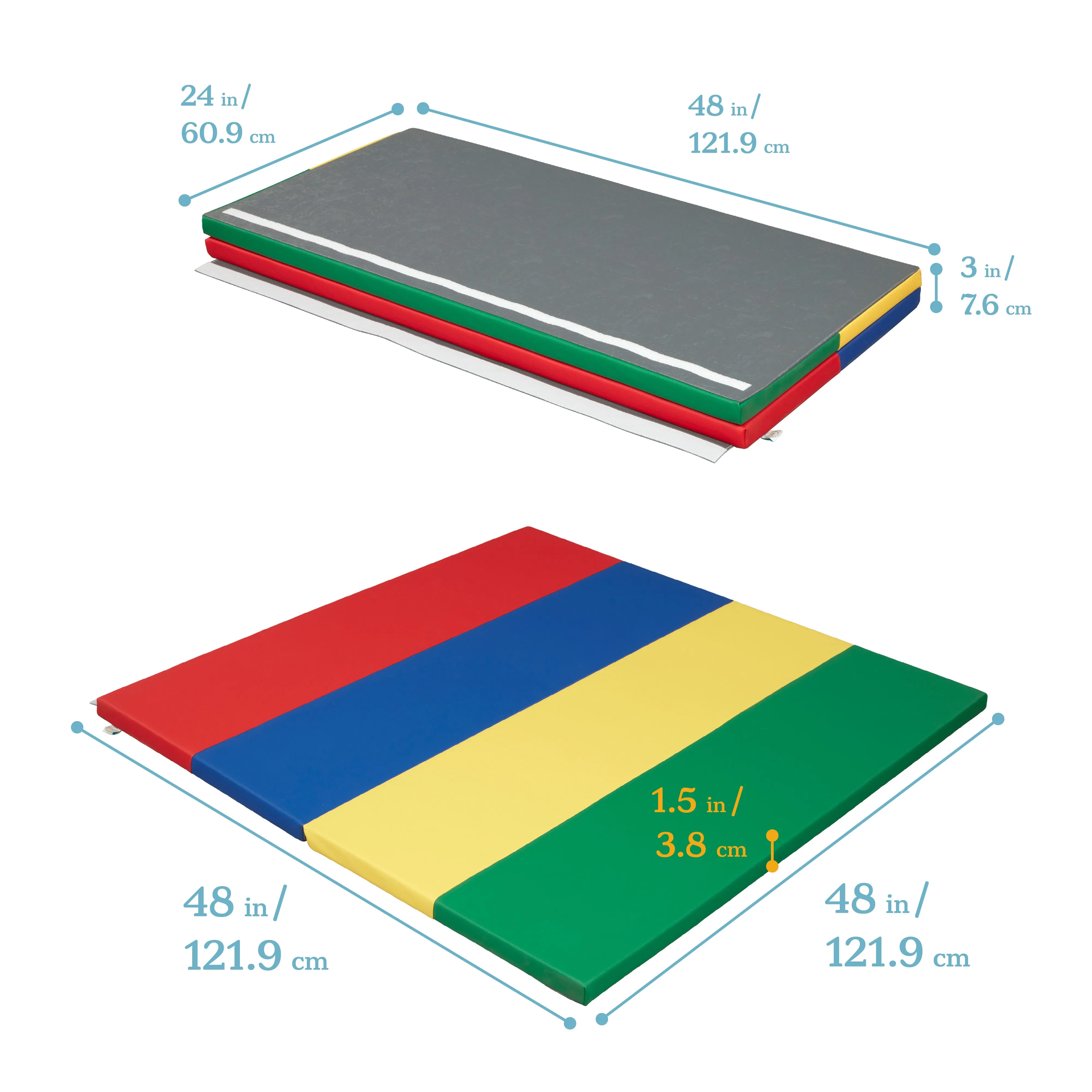 4-Section Rainbow Runway Activity Mat, Folding Playmat, 1-Pack