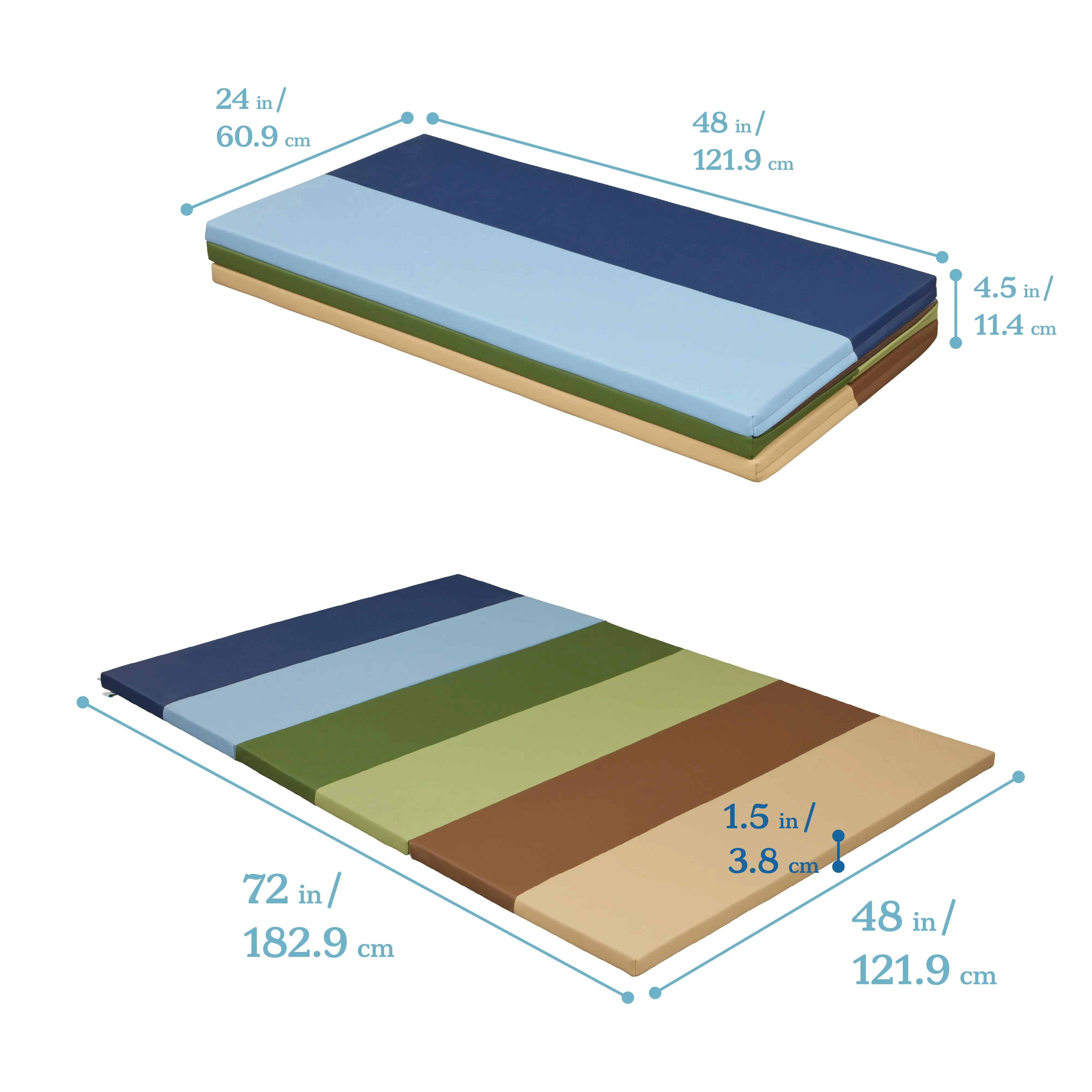 6-Section Rainbow Runway Activity Mat, Folding Playmat