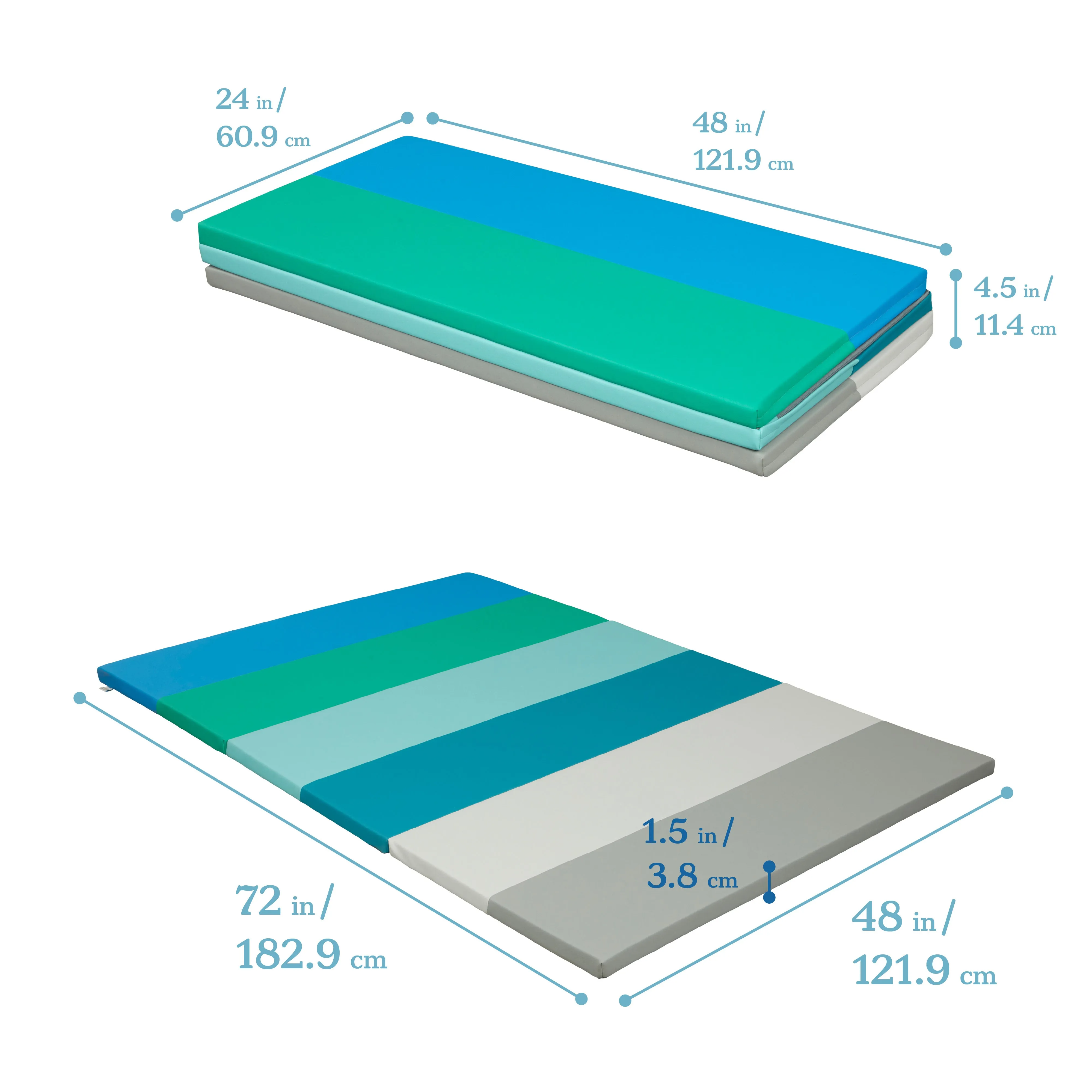 6-Section Rainbow Runway Activity Mat, Folding Playmat