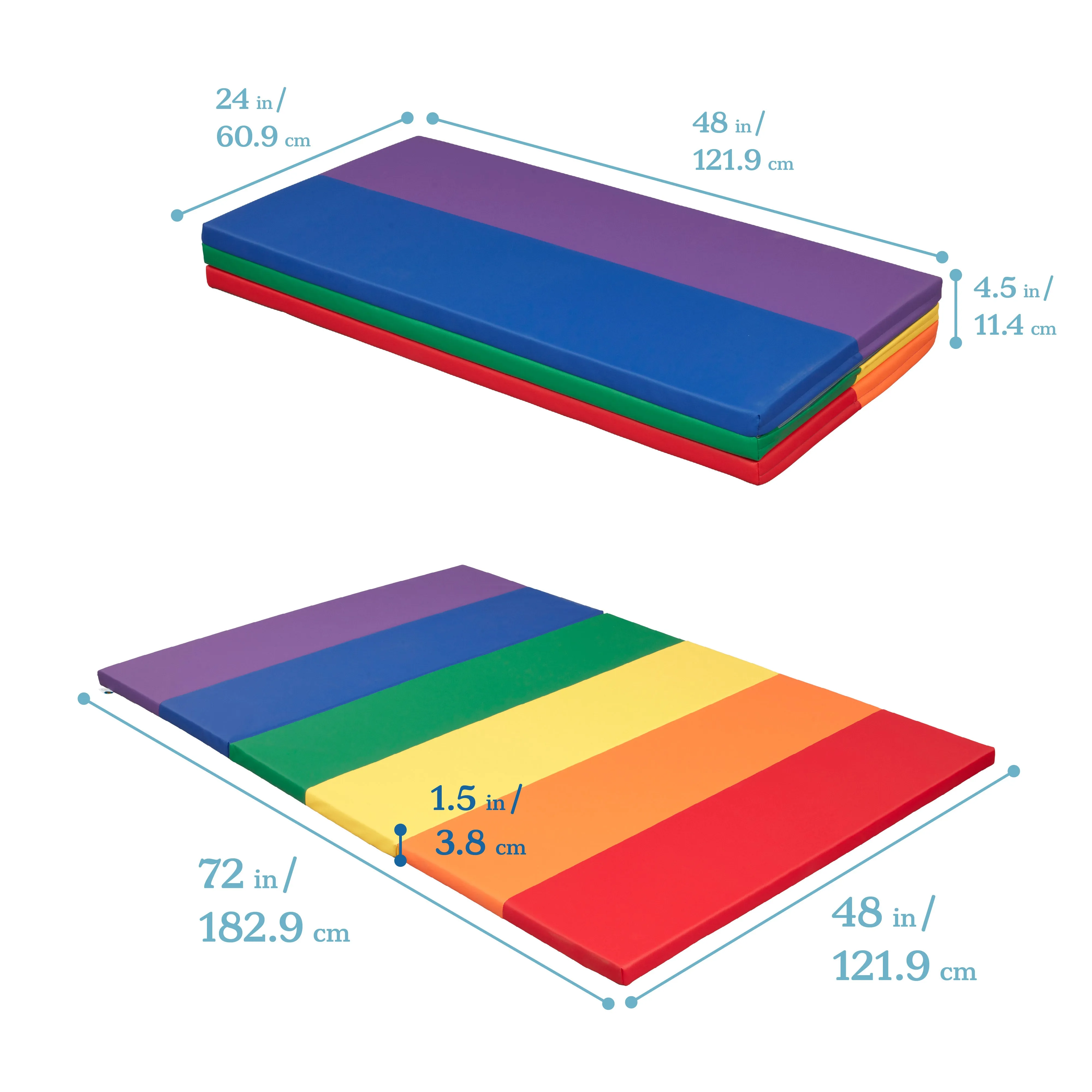 6-Section Rainbow Runway Activity Mat, Folding Playmat