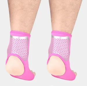 A Pair Sports Ankle Support Compression Ankle Socks Outdoor Basketball Football Mountaineering Protective Gear, Size: L(Rose Red)