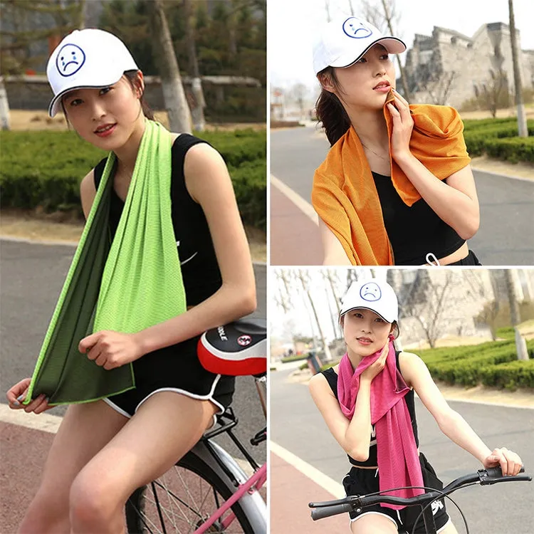 Absorbent Polyester Quick-drying Breathable Cold-skinned Fitness Sports Portable Towel, Package:30x100 Clasp Cup(Red)