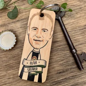 Alan Shearer Character Wooden Keyring - RWKR1