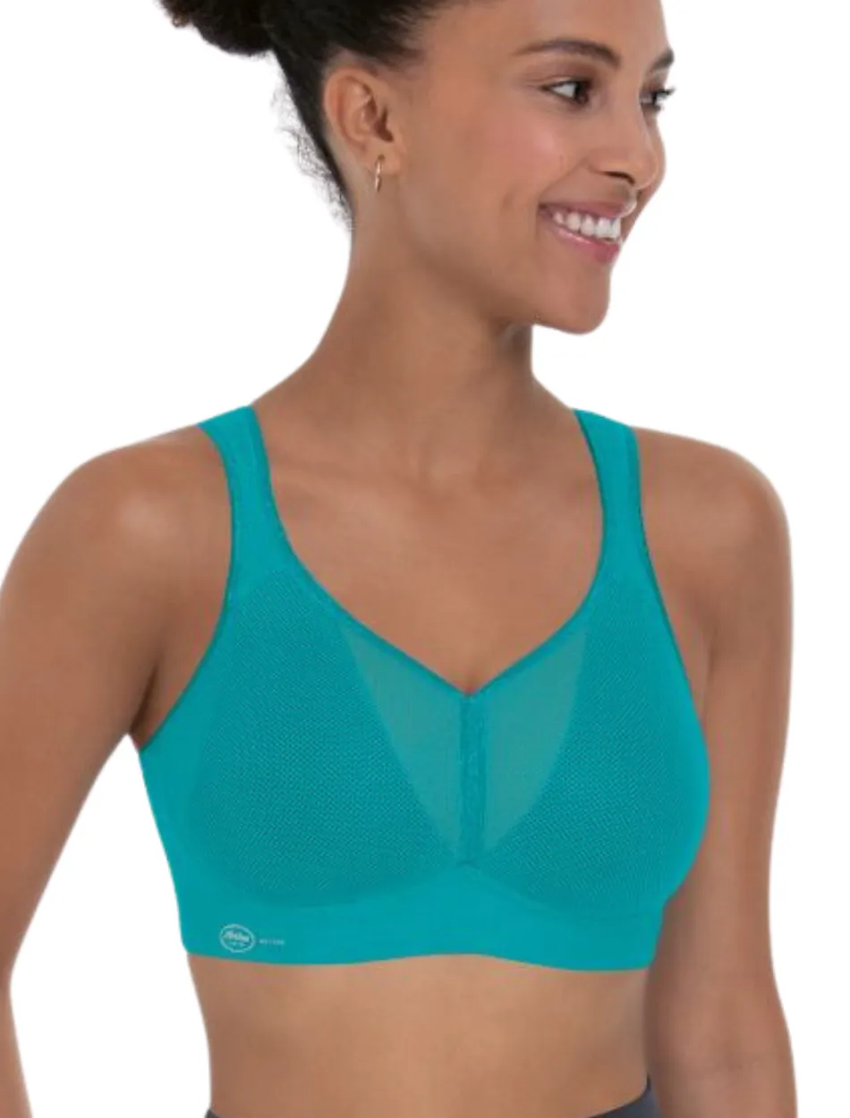 Anita Active Air Control Wirefree Padded Sports Bra, Peacock | Anita Sports Bras | Peacock Green Wirefree Sports Bra