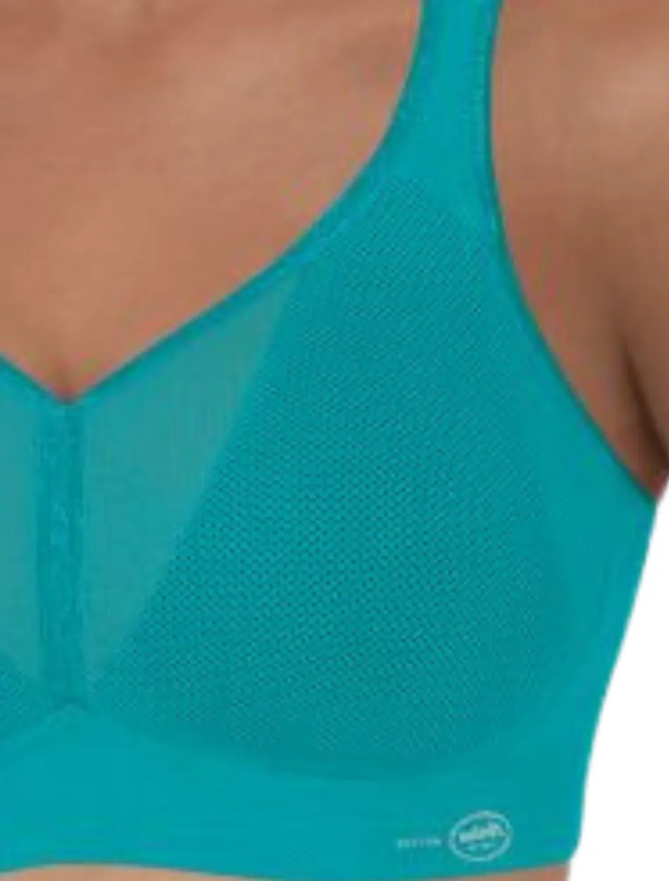 Anita Active Air Control Wirefree Padded Sports Bra, Peacock | Anita Sports Bras | Peacock Green Wirefree Sports Bra