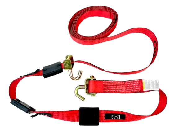 AS-KK2X14SSJR - 2" x 14' Strap w/ Swivel J Hooks & Rubber Cleats - Red TECNIC Webbing-BETTER