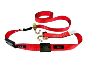 AS-KK2X14SSJR - 2" x 14' Strap w/ Swivel J Hooks & Rubber Cleats - Red TECNIC Webbing-BETTER