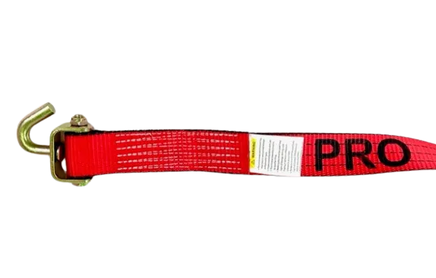 AS-KK2X14SSJR - 2" x 14' Strap w/ Swivel J Hooks & Rubber Cleats - Red TECNIC Webbing-BETTER