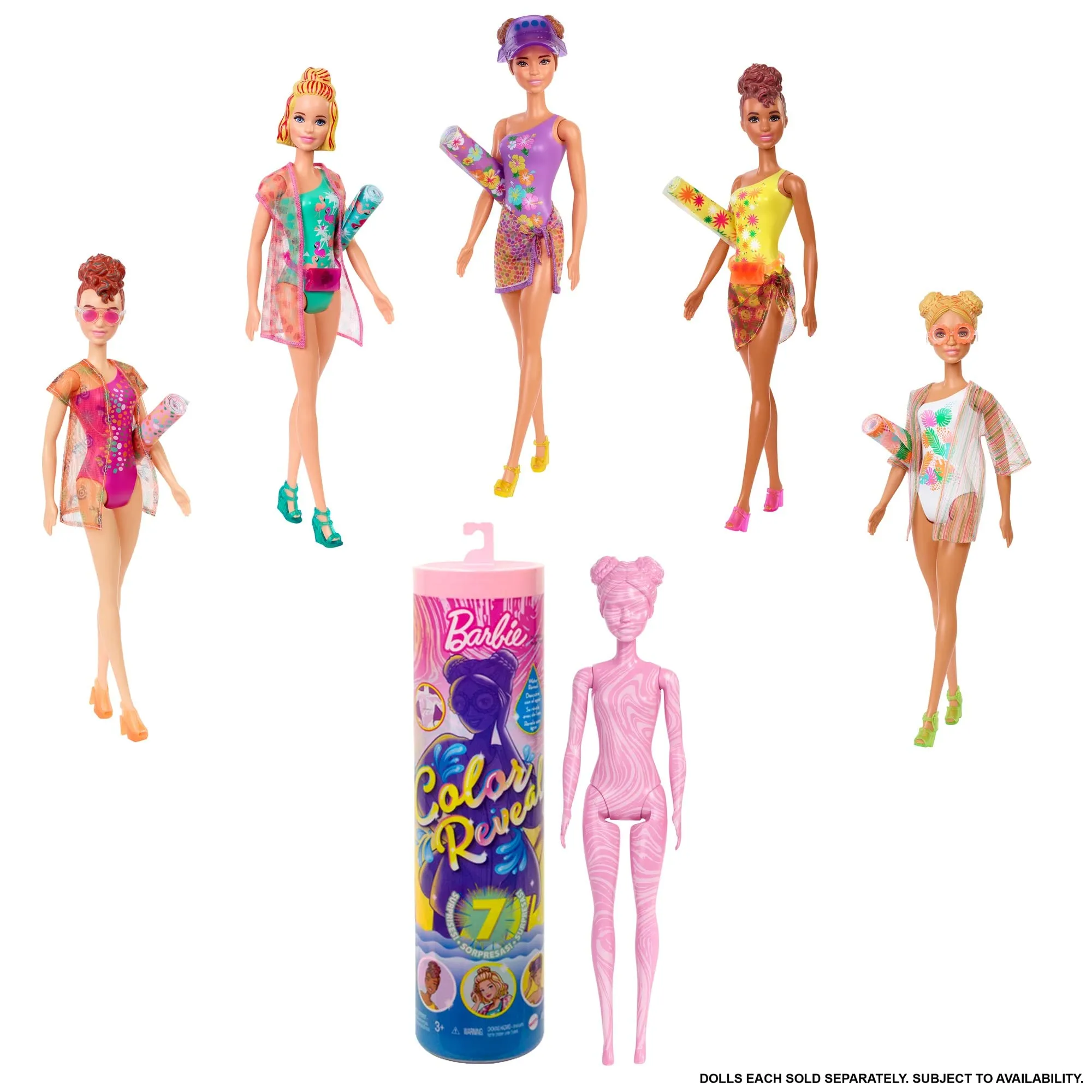 Barbie Color Reveal Doll with 7 Surprises Sand & Sun Series