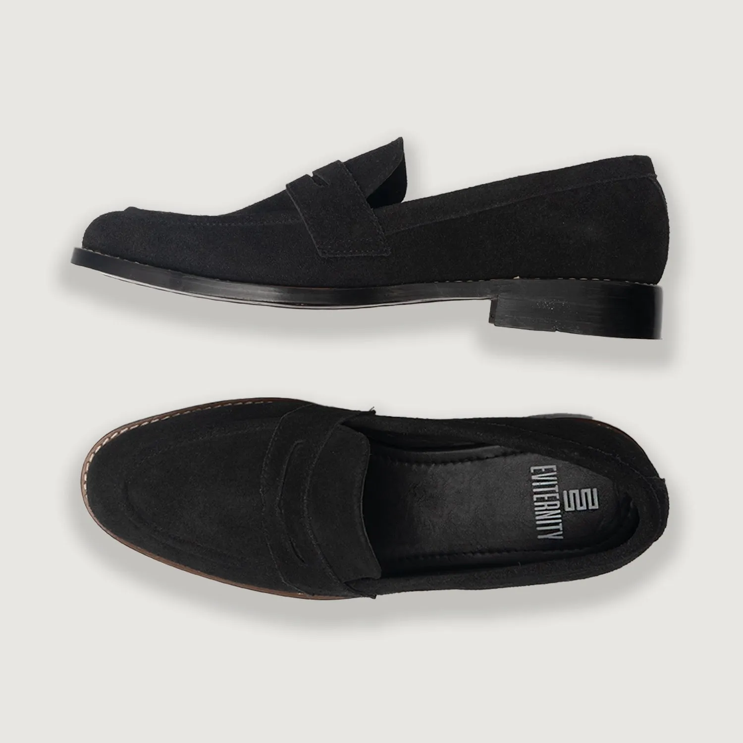 Baxton Black Suede Leather Loafers