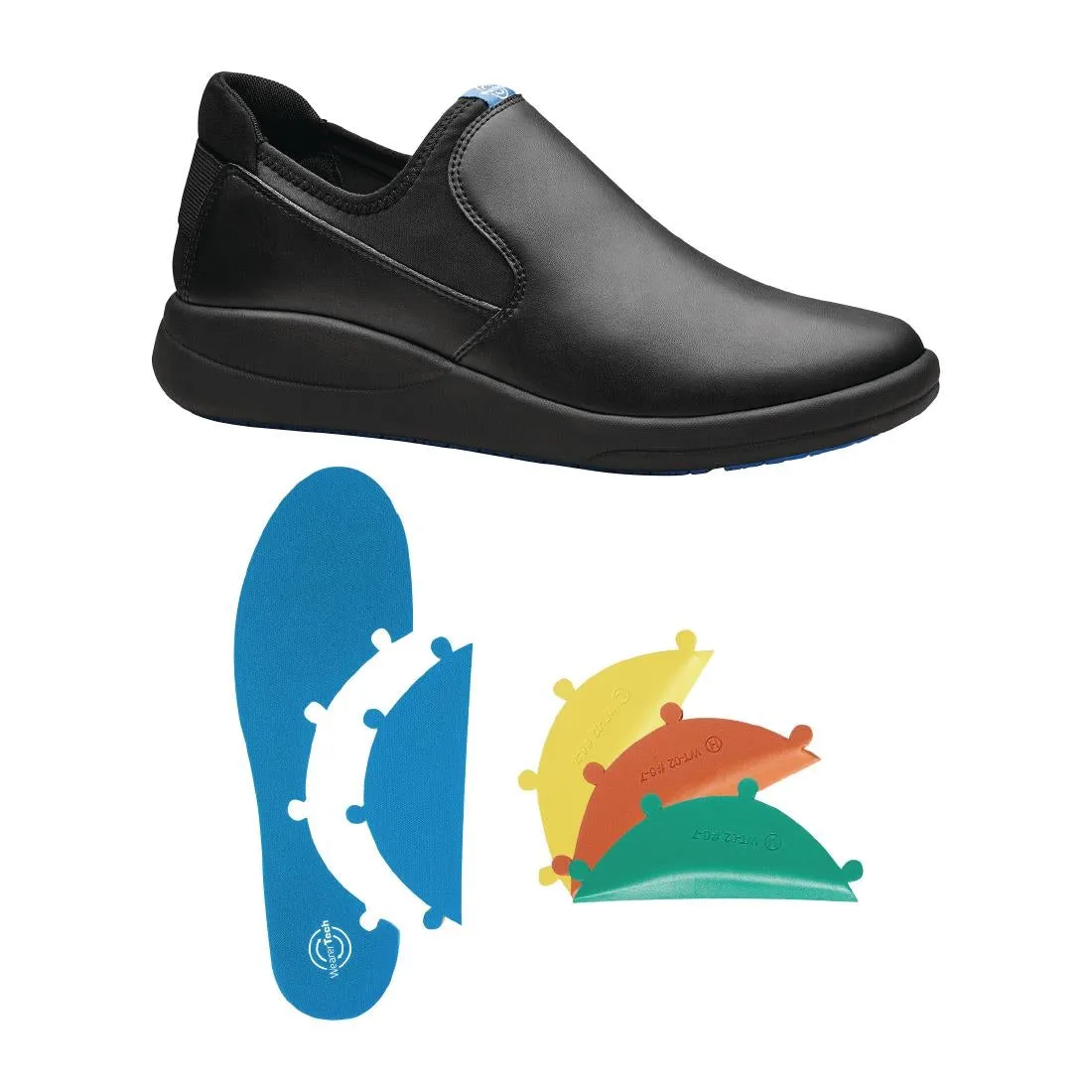 BB741-39 WearerTech Vitalise Slip on Shoe Black/Black with Modular Insole Size 39