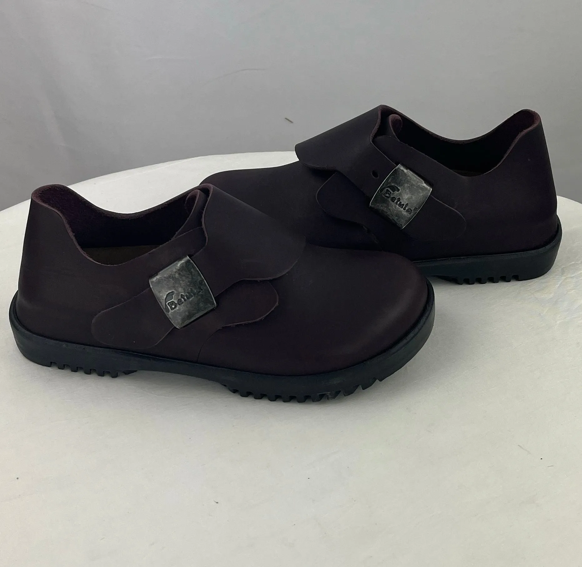 Birkenstock Women's Rare Betula Charleston Burgundy Leather Buckle Clog Size 5