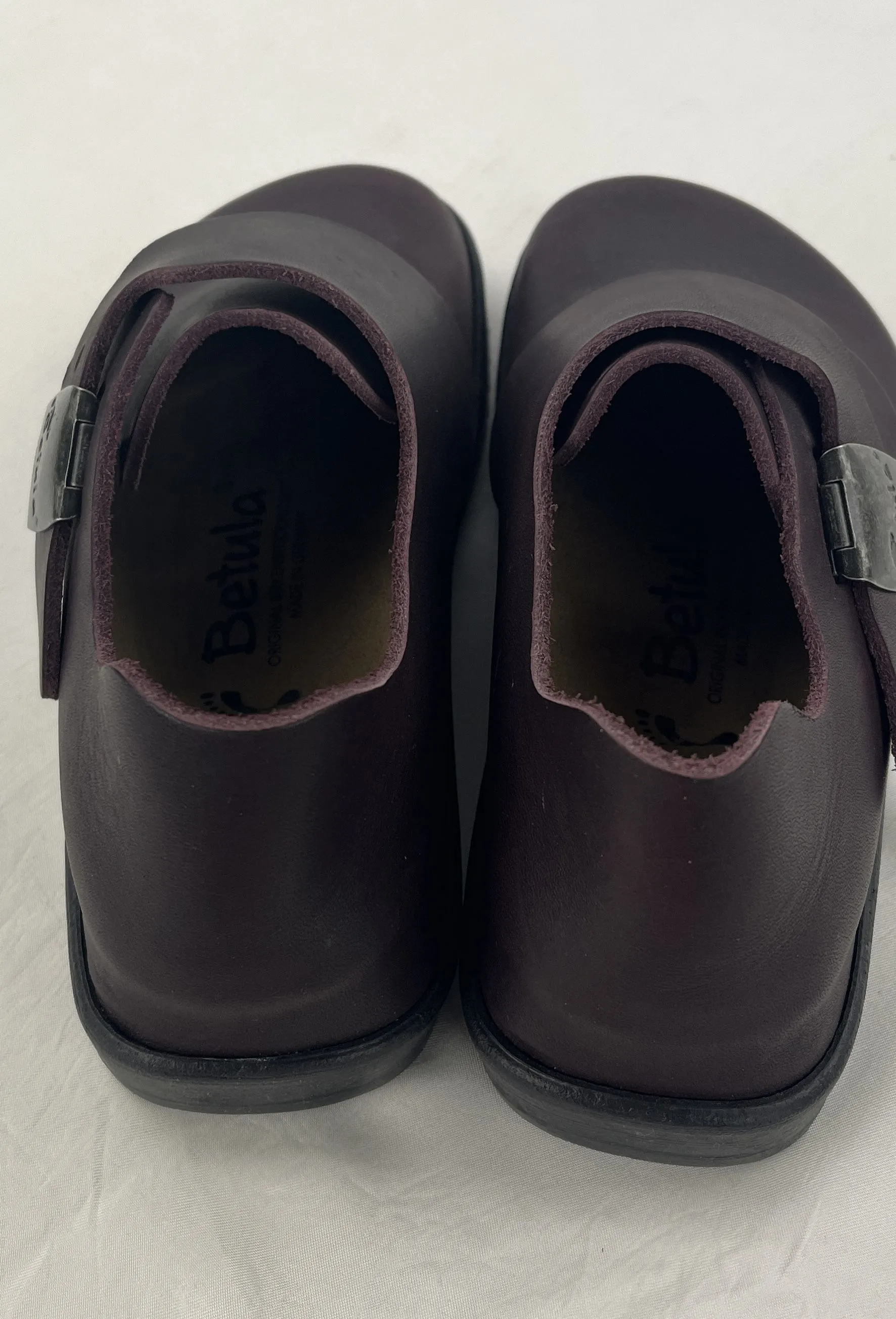 Birkenstock Women's Rare Betula Charleston Burgundy Leather Buckle Clog Size 5