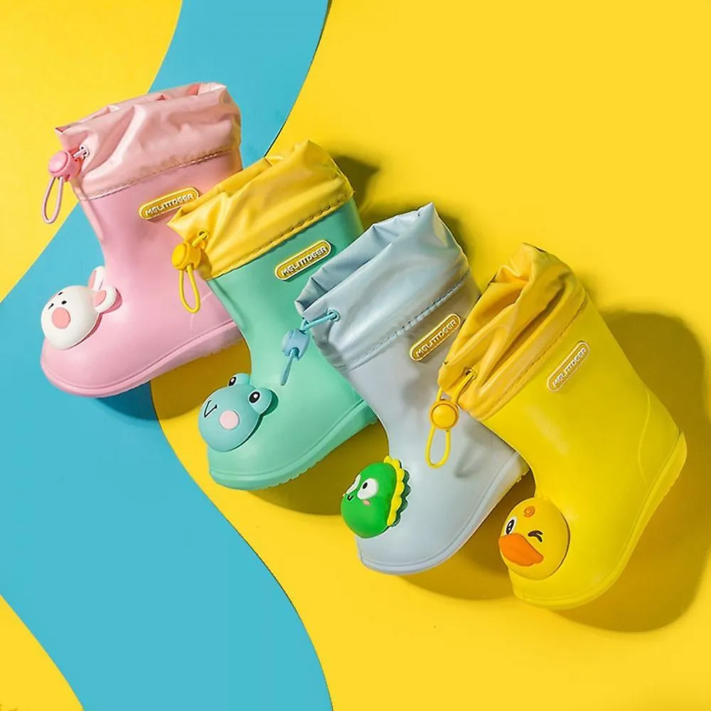 Blue 160Children's Cartoon Pvc Rubber Waterproof Rain Boots Fashion Classic Baby Water Shoes Rabbit Frog Dolls Boys Girls