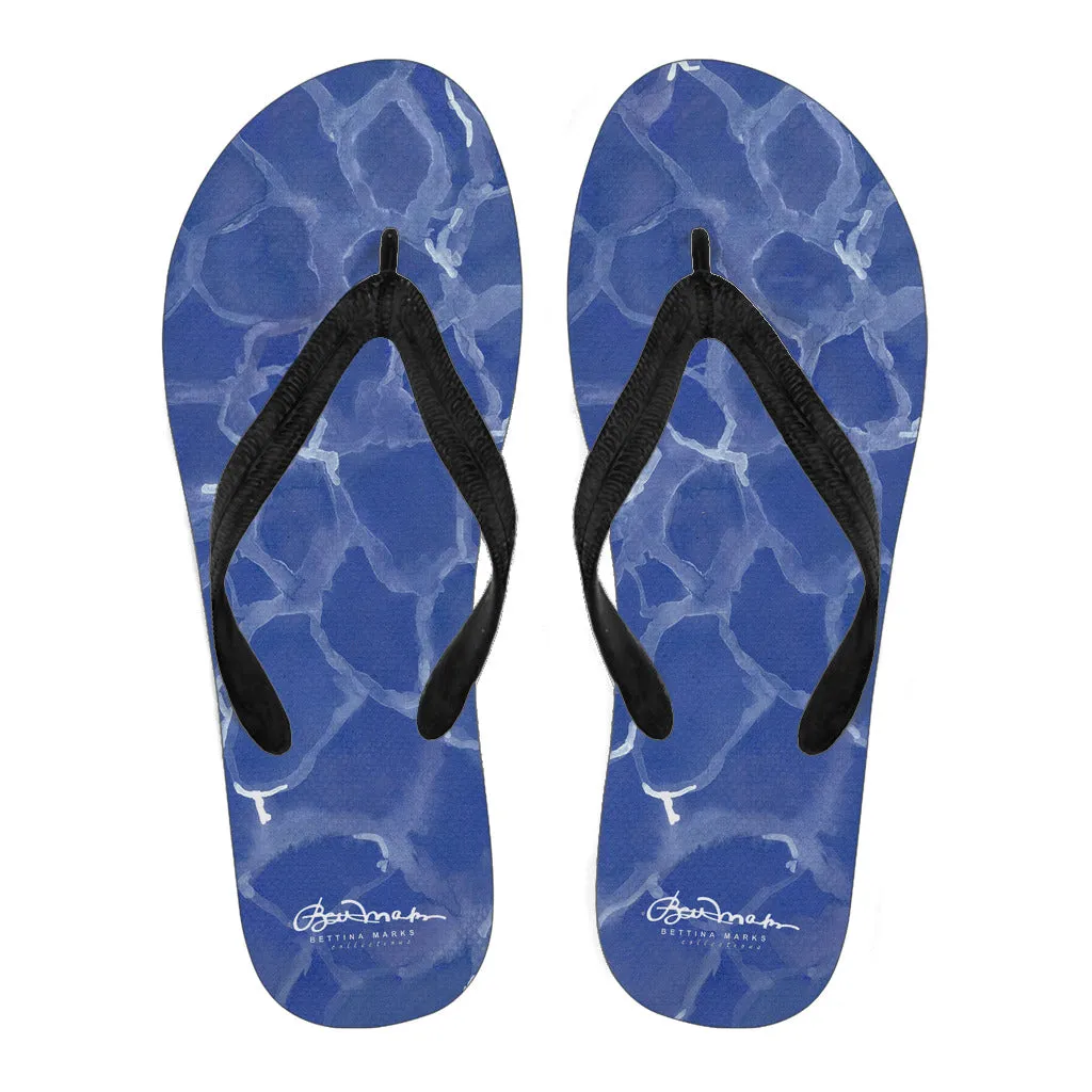 Blue Pool Flip Flops