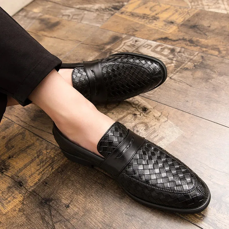 Braid Woven Leather Casual Loafers