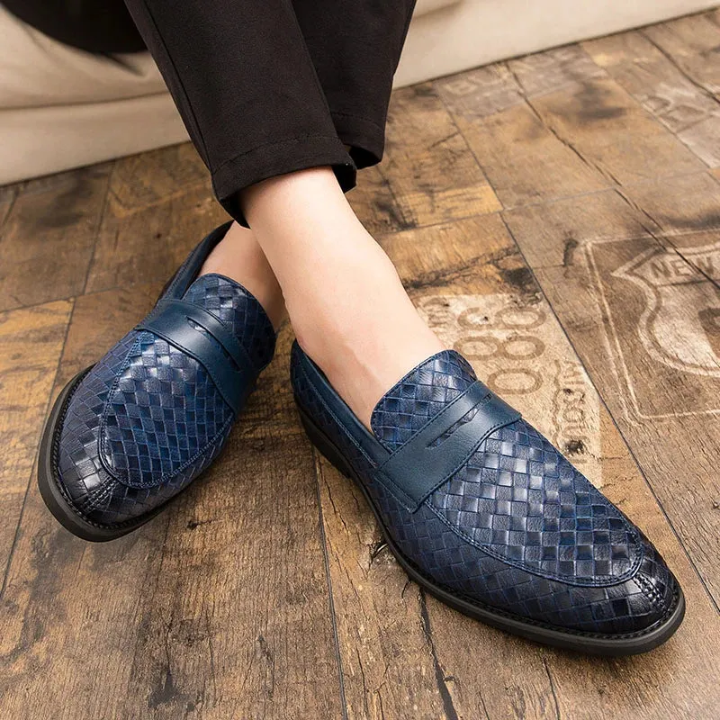 Braid Woven Leather Casual Loafers