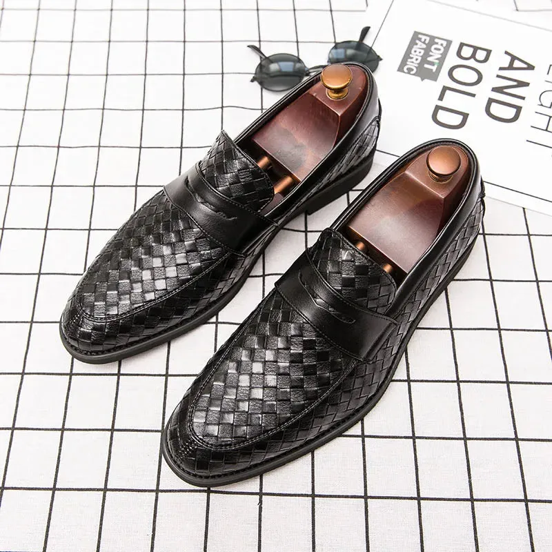 Braid Woven Leather Casual Loafers