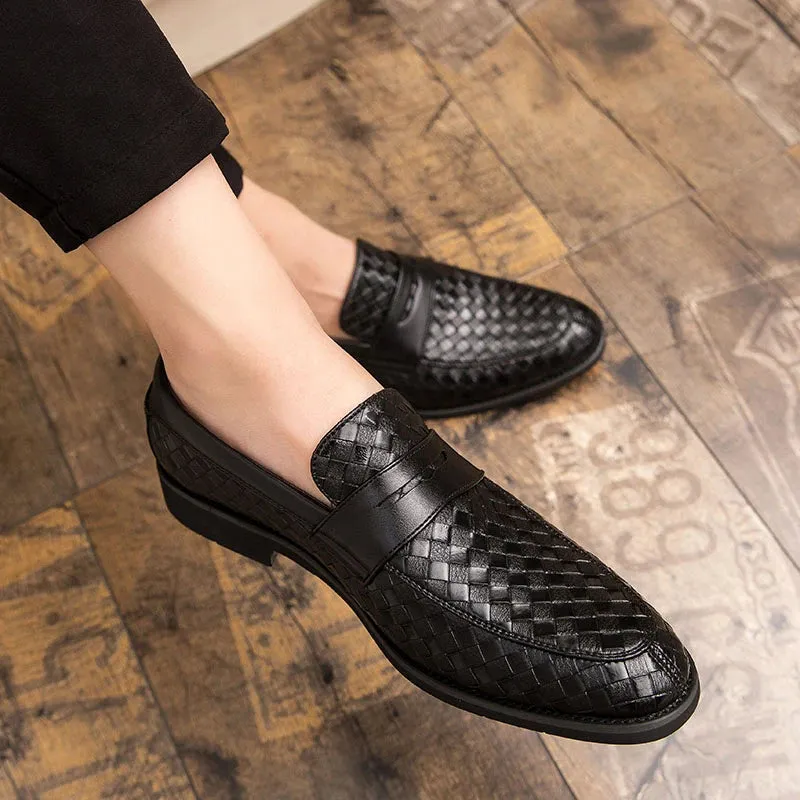 Braid Woven Leather Casual Loafers