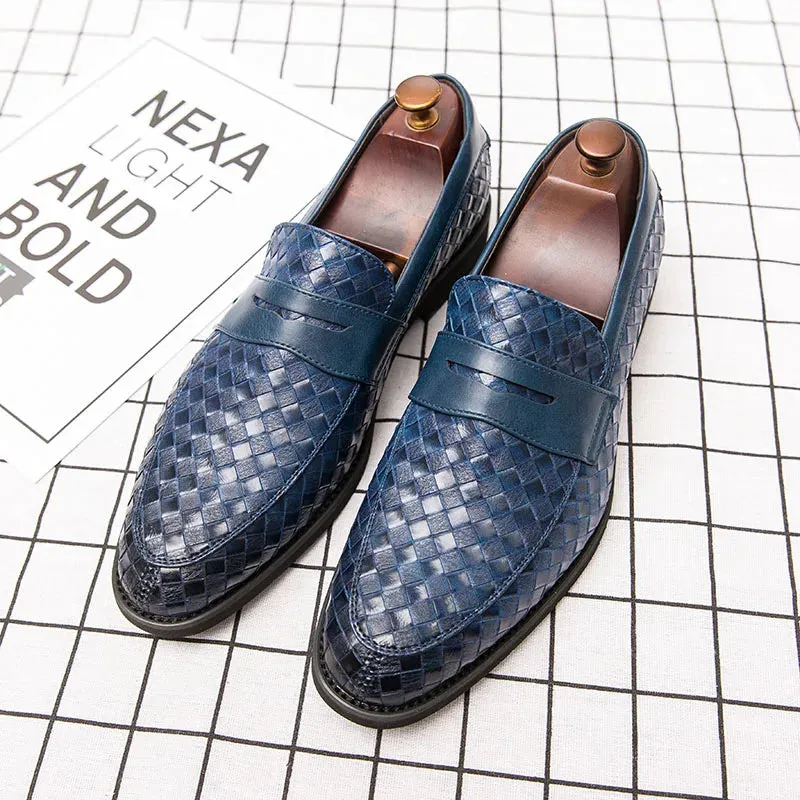 Braid Woven Leather Casual Loafers