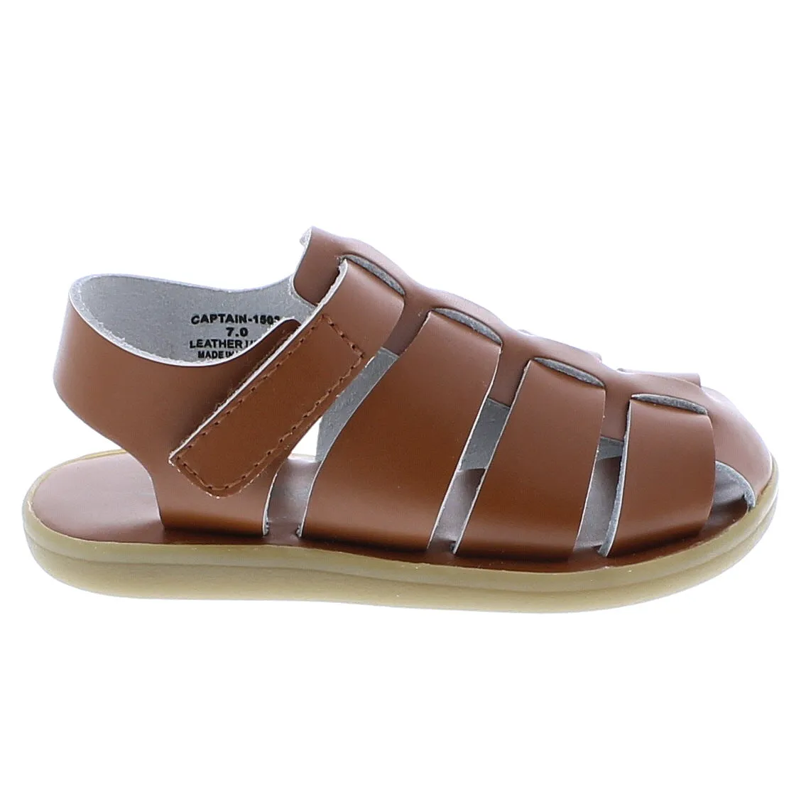 Captain Fisherman Kid's Sandal - Tan Leather