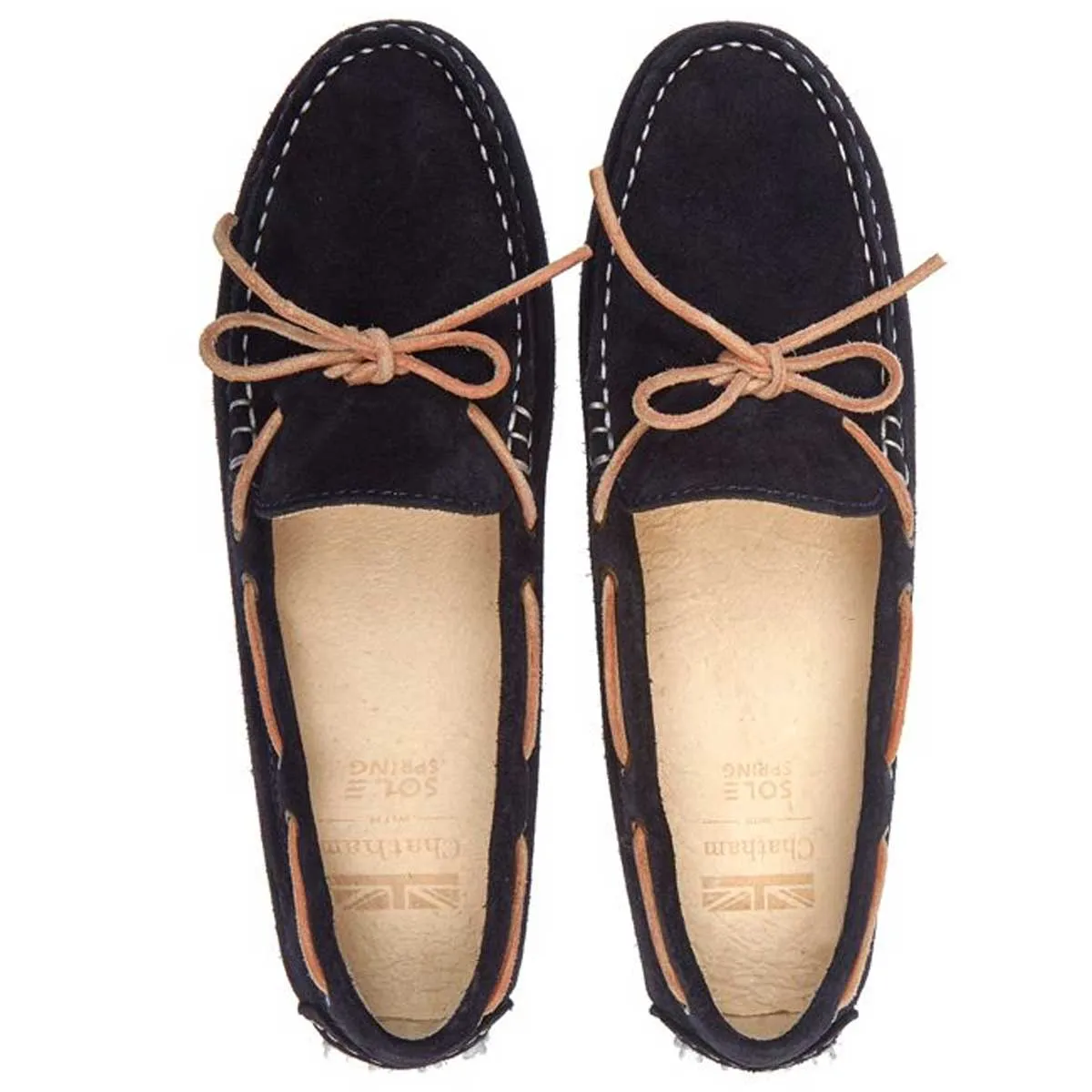 CHATHAM Aria Suede Driving Moccasins - Women's - Navy