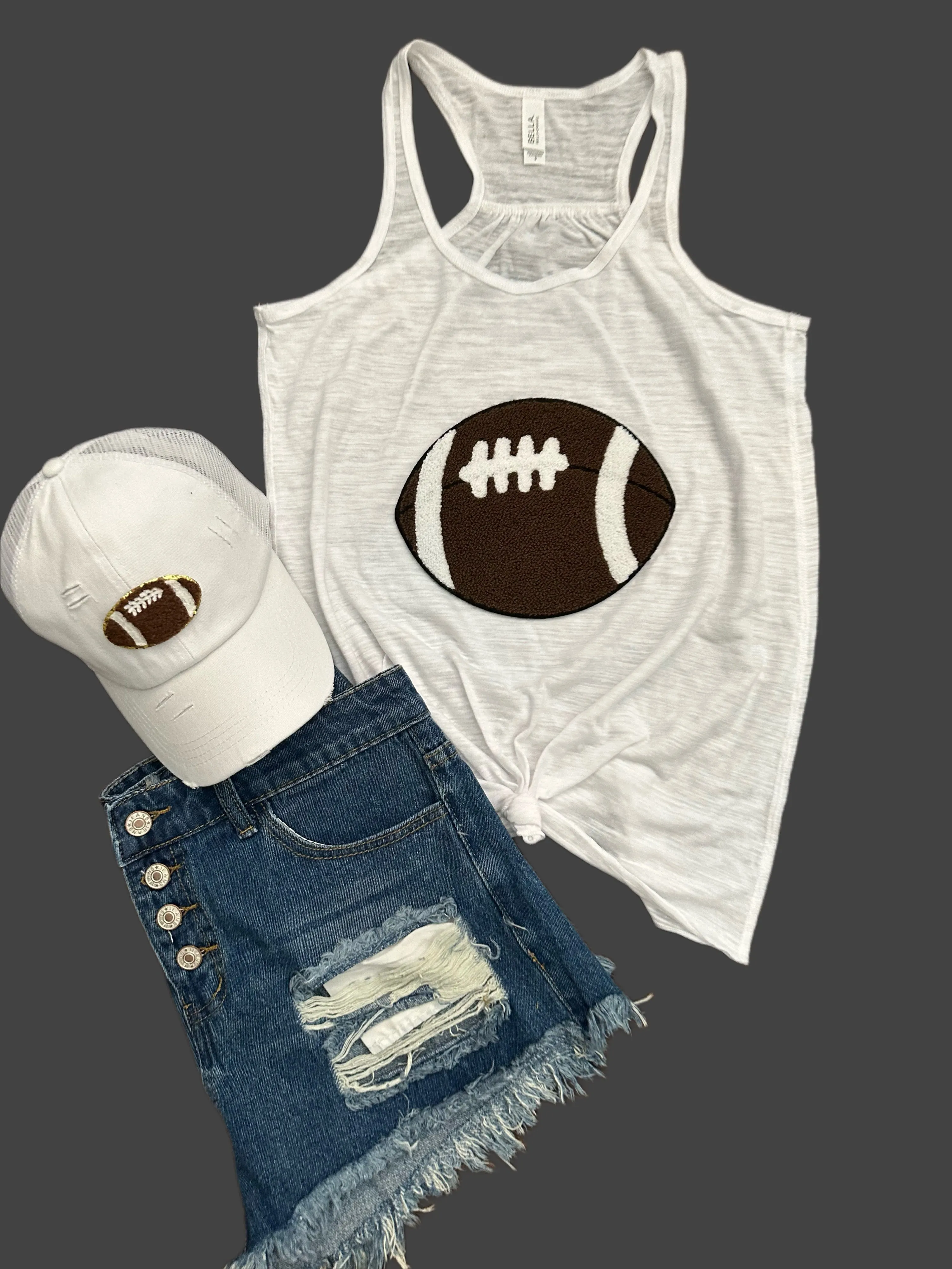 Chenille Patch Football Tops