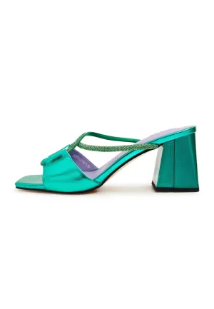 Chic Backless Heels Rosalia - Green