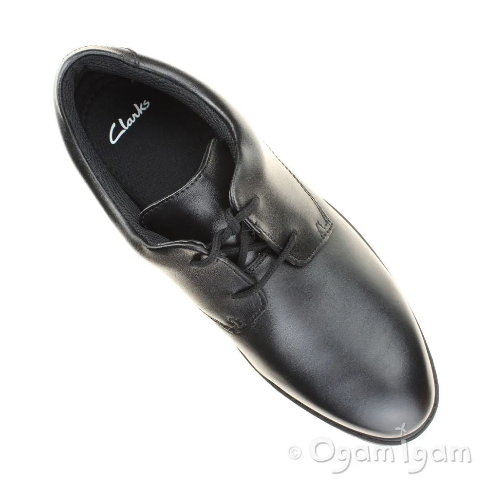 Clarks Scala Loop Boys Black School Shoe