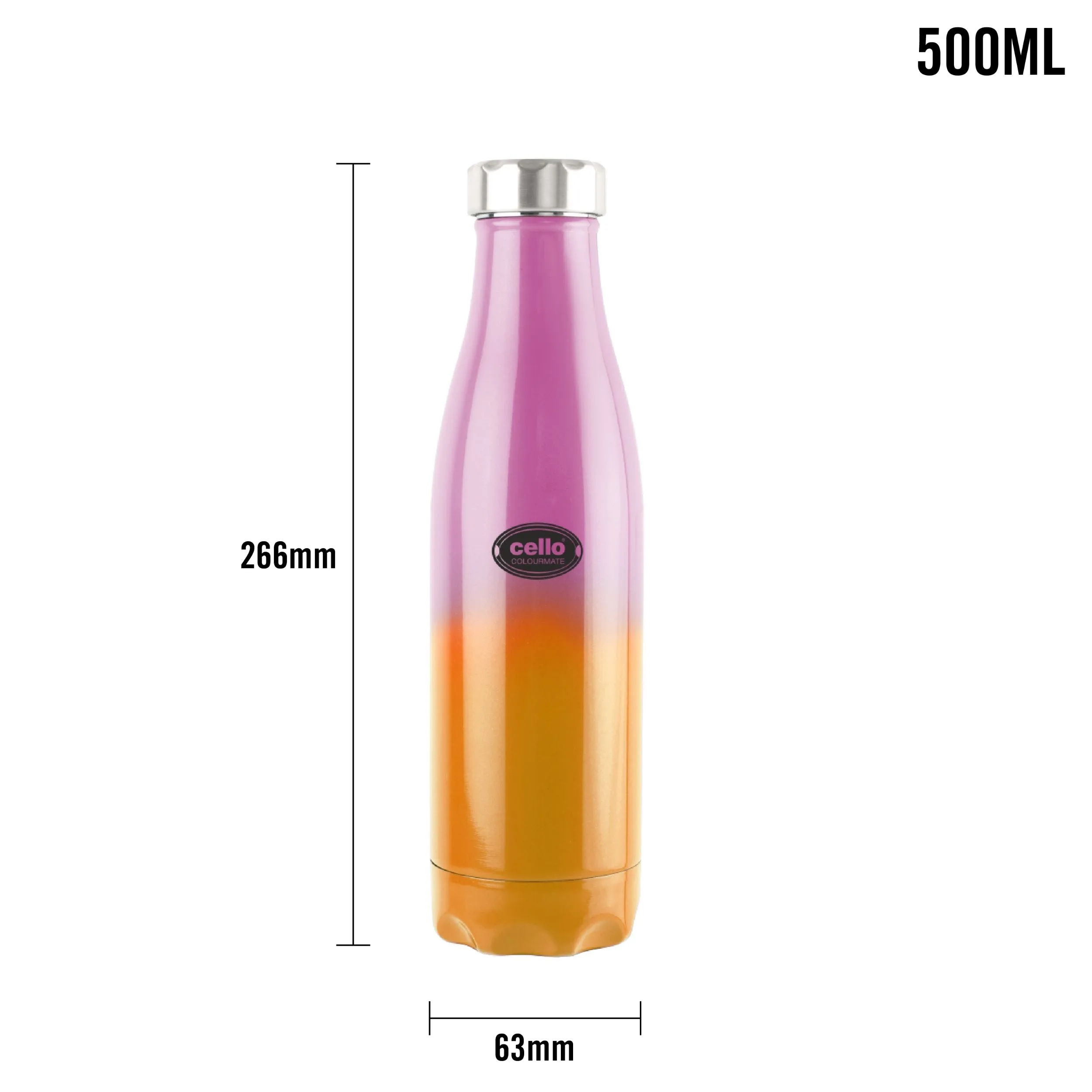 Colourmate Flask, Vacusteel Water Bottle, 500ml