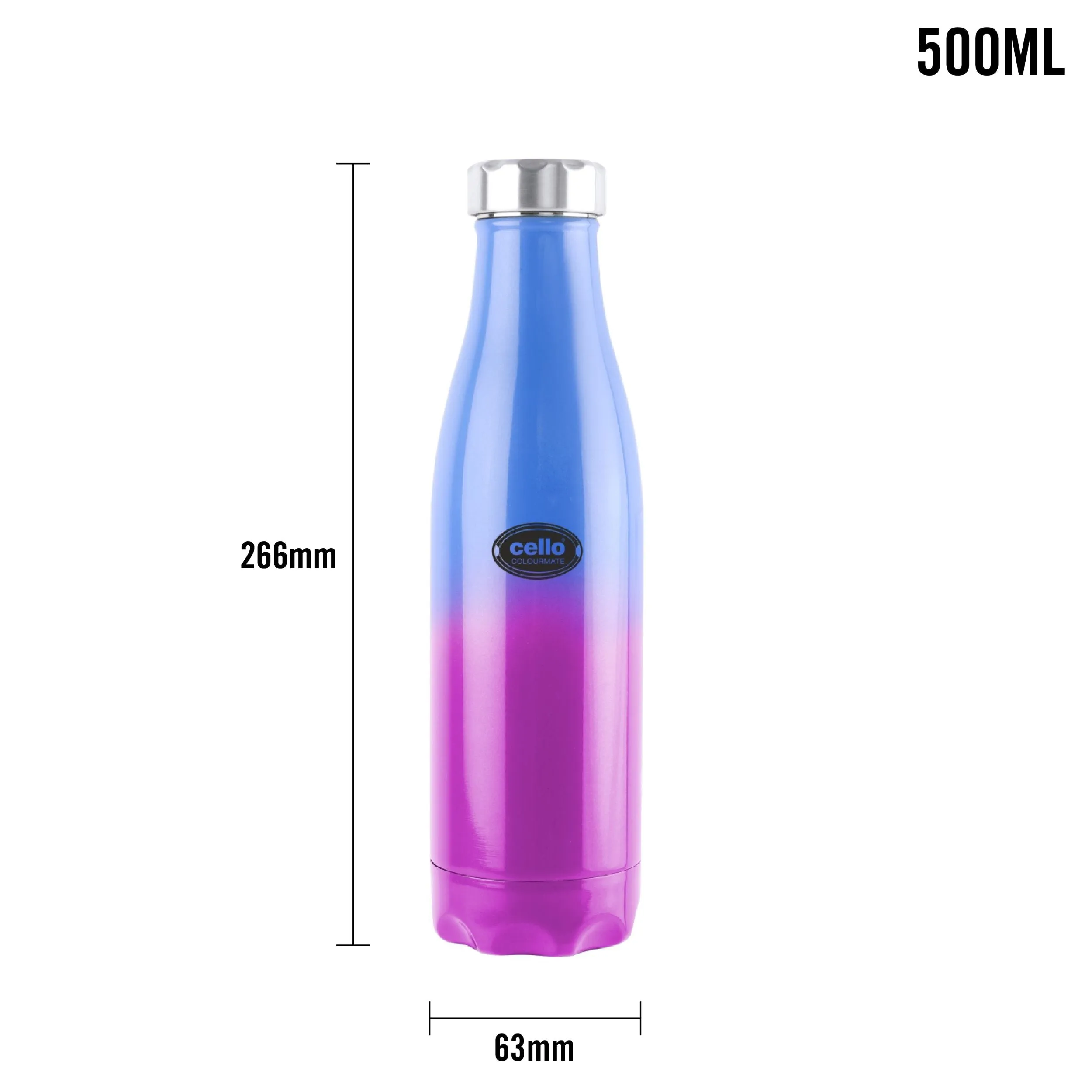 Colourmate Flask, Vacusteel Water Bottle, 500ml