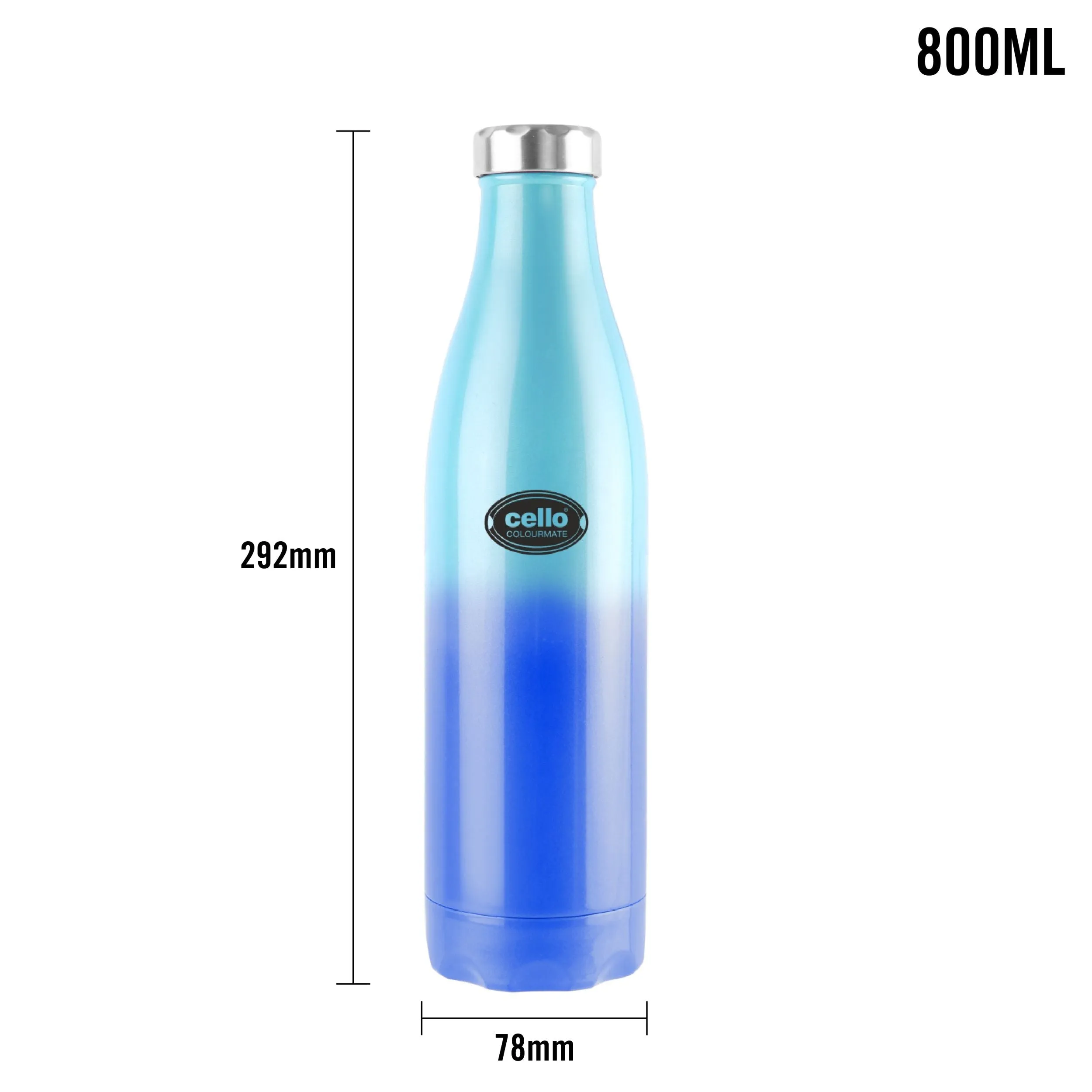 Colourmate Flask, Vacusteel Water Bottle, 800ml