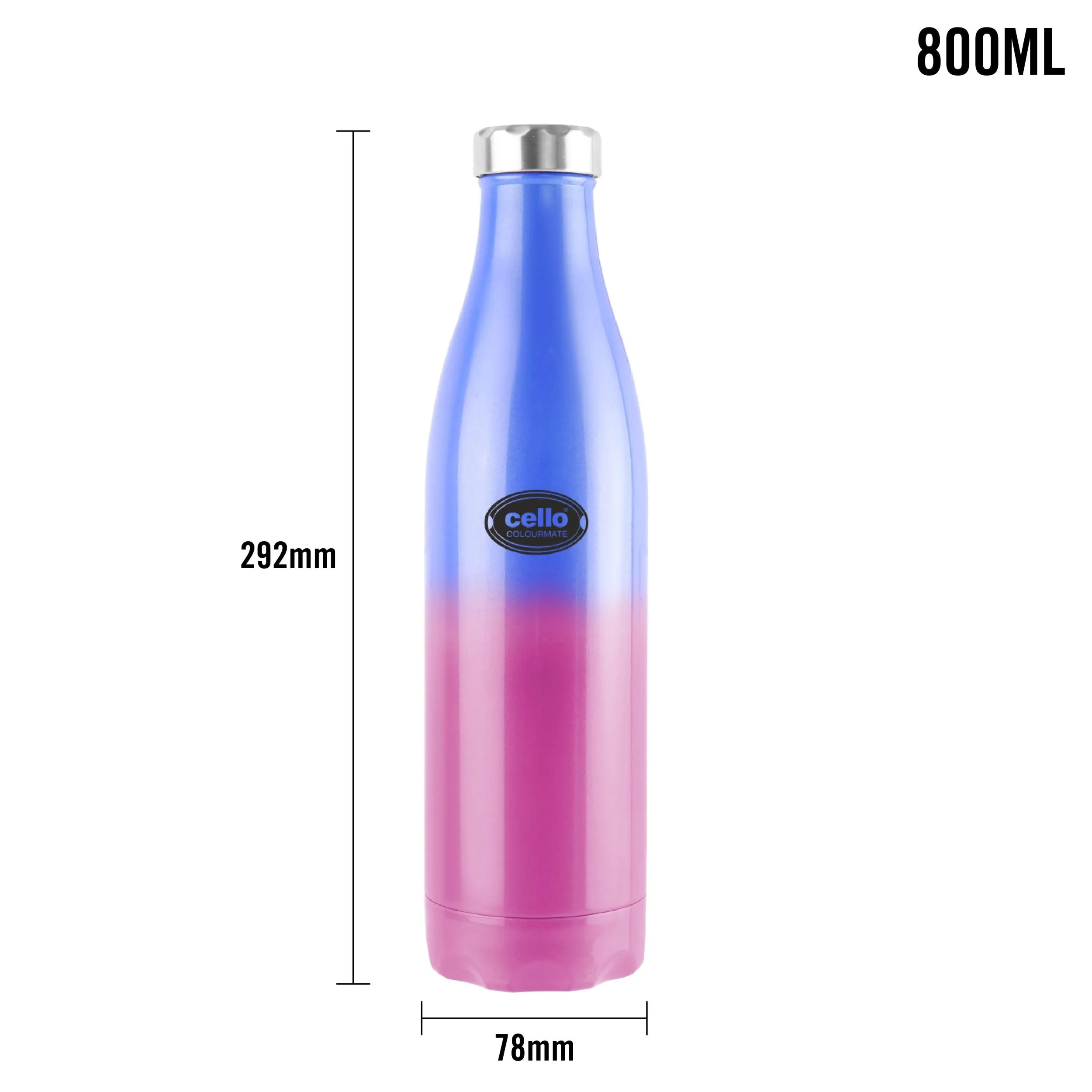 Colourmate Flask, Vacusteel Water Bottle, 800ml