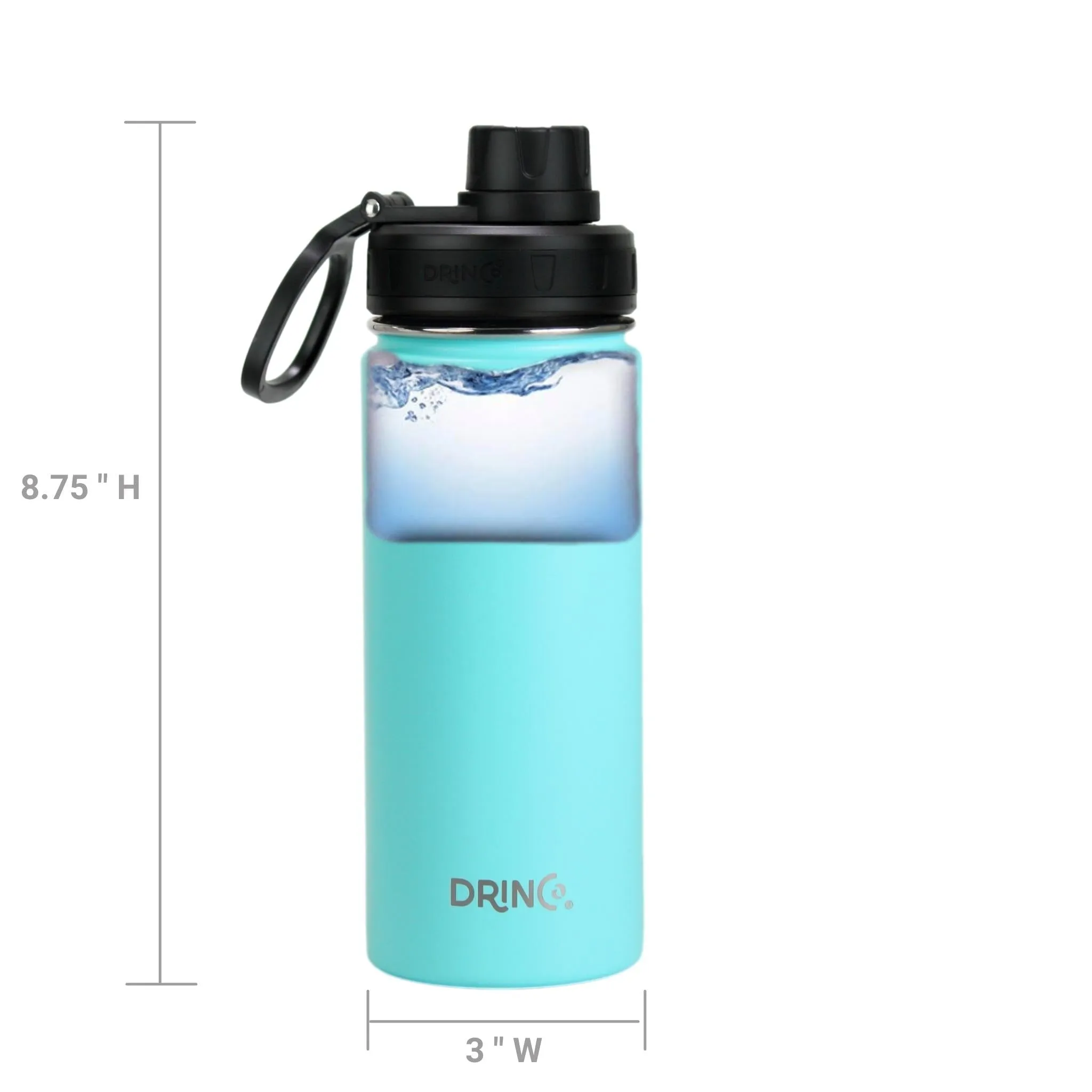 DRINCO® 18oz Stainless Steel Sport Water Bottle - Teal