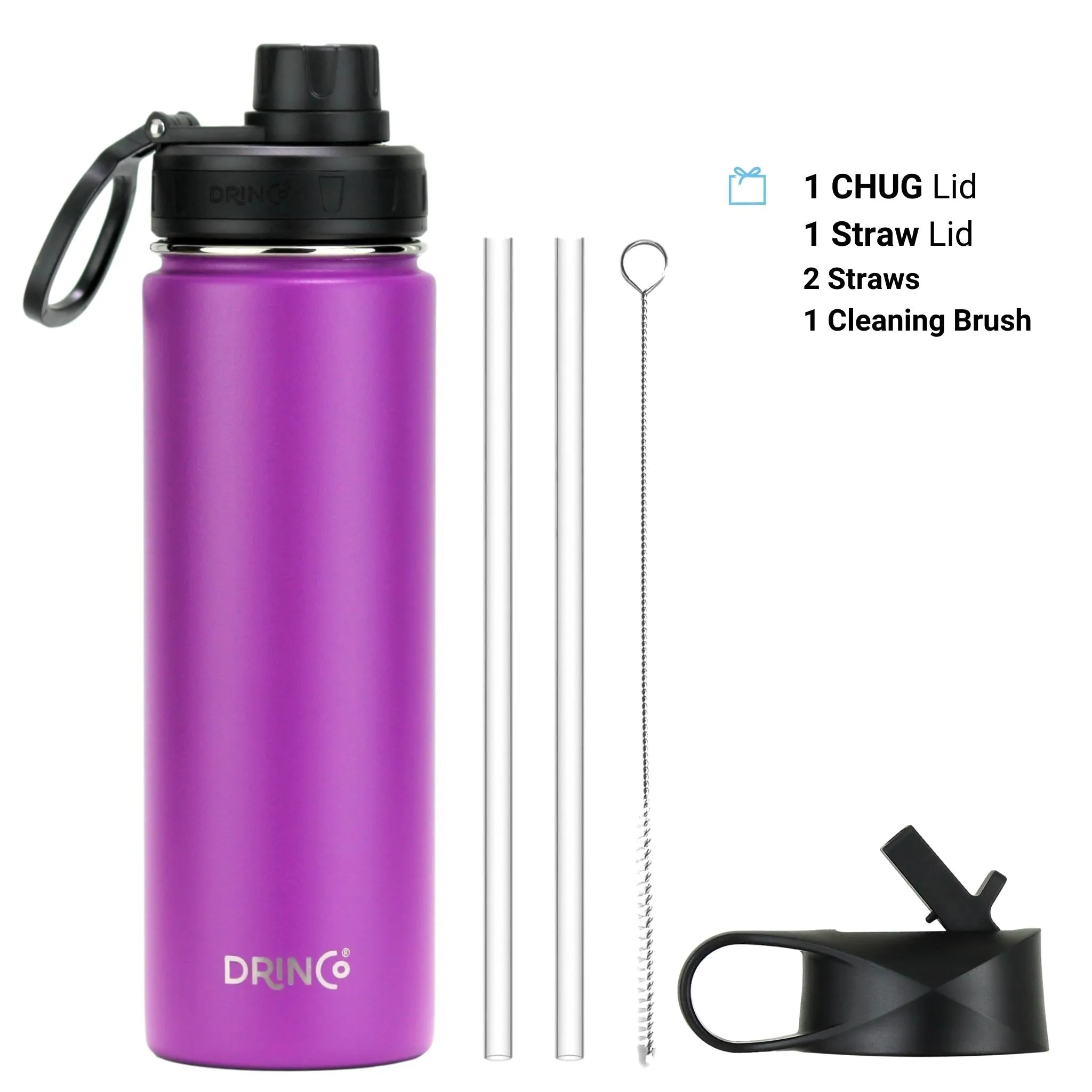 DRINCO® 22oz Stainless Steel Sport Water Bottle - Deep Purple