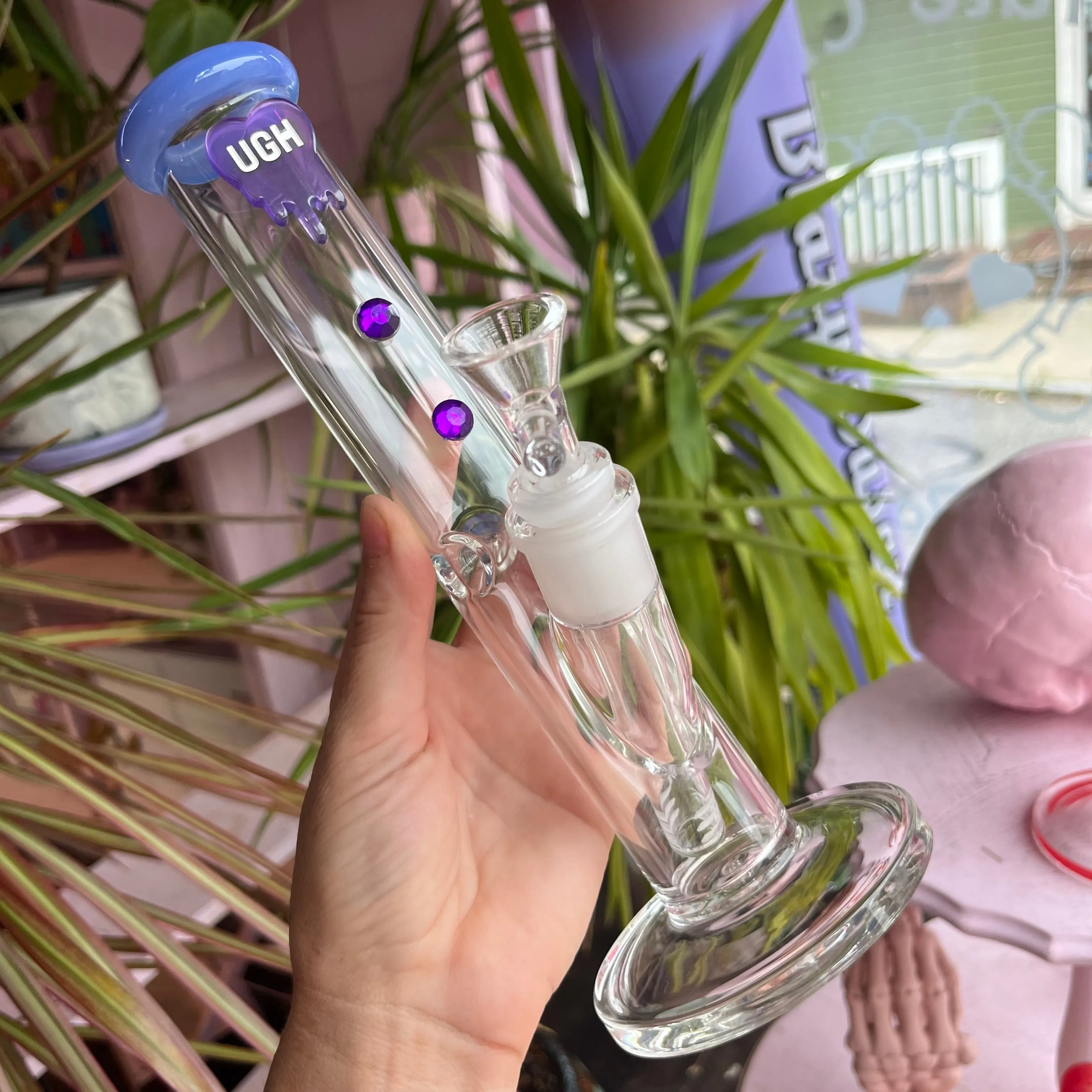 Dripping Heart Jeweled Tube Bong