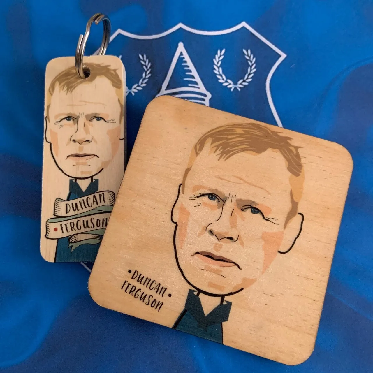 Duncan Ferguson Character Wooden Keyring - RWKR1