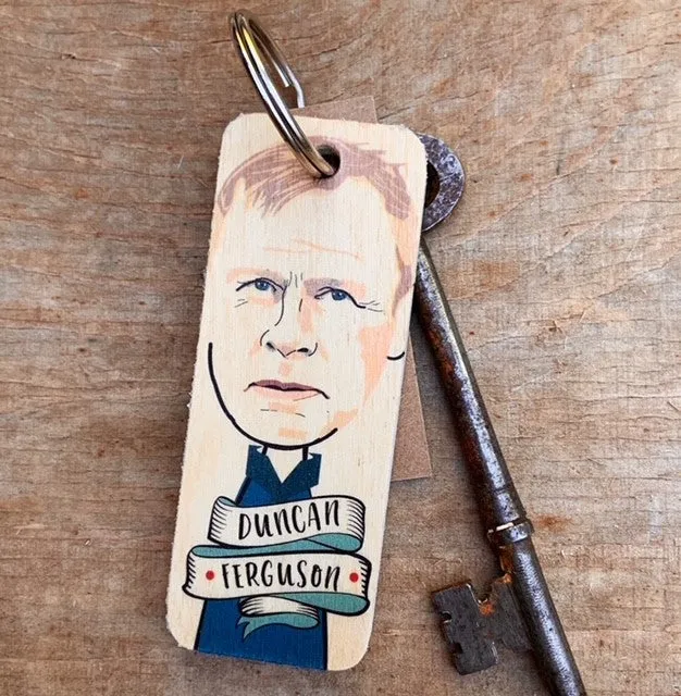 Duncan Ferguson Character Wooden Keyring - RWKR1