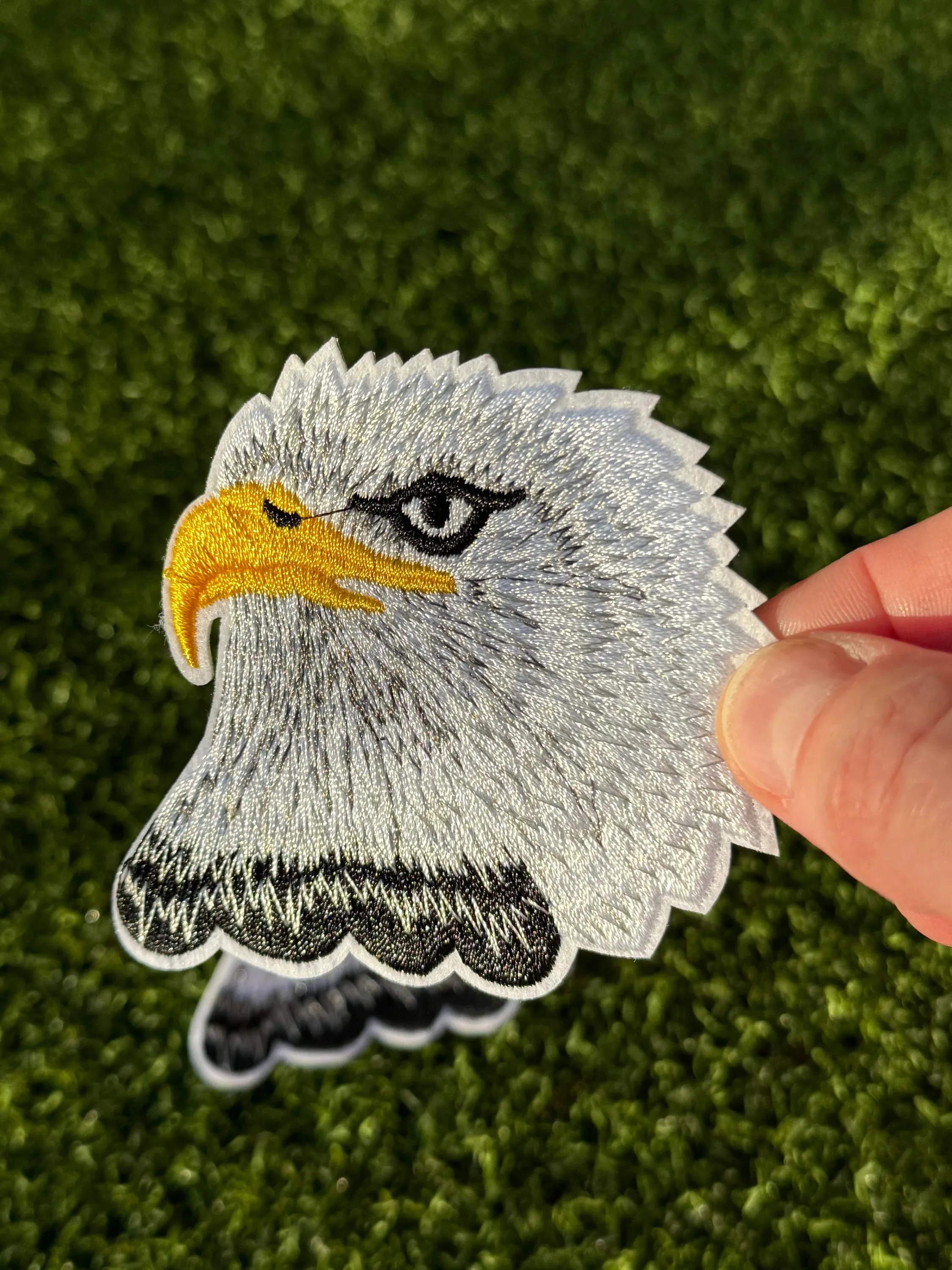 Eagle Head Mascot Iron On Patch