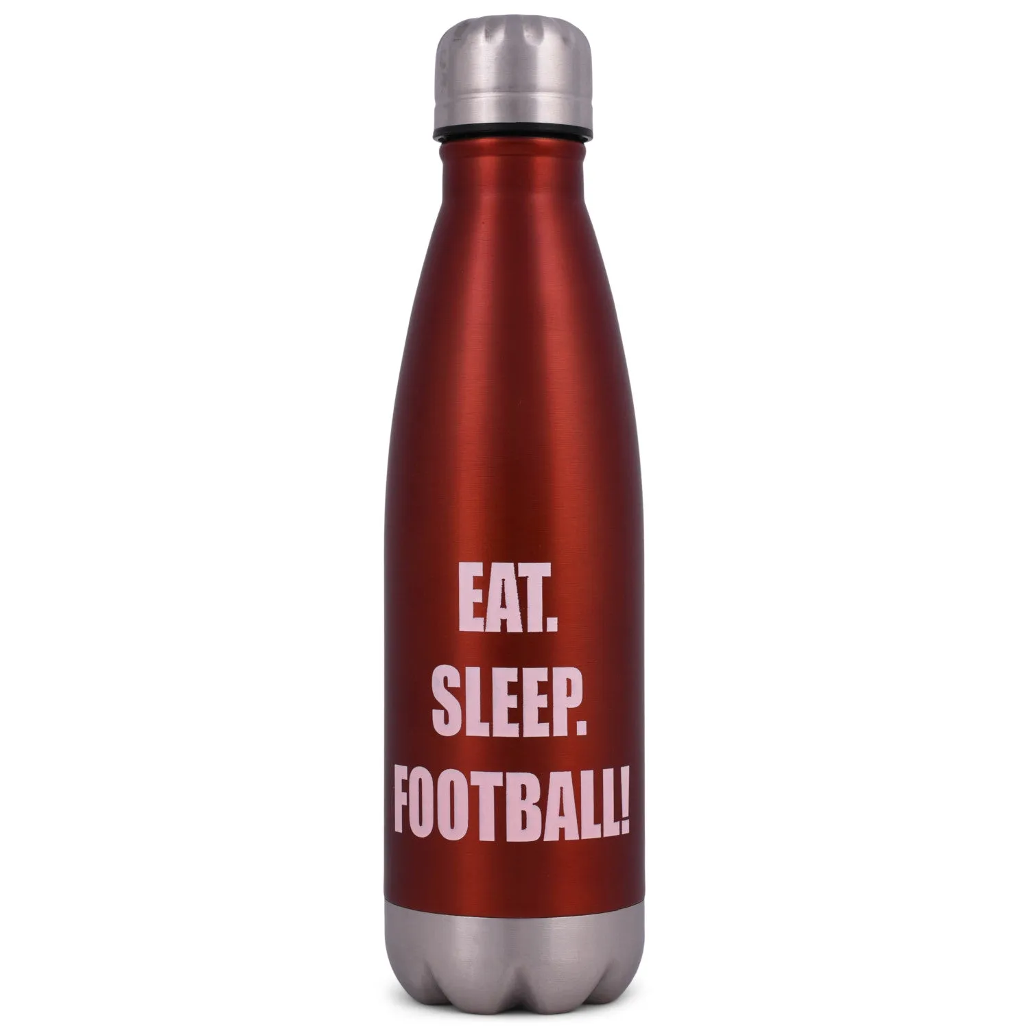 Elanze Designs Eat Sleep Football Red 17 ounce Stainless Steel Sports Water Bottle