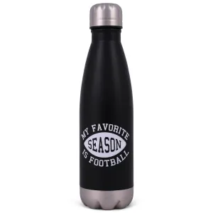 Elanze Designs Favorite Season Football Black 17 ounce Stainless Steel Water Bottle