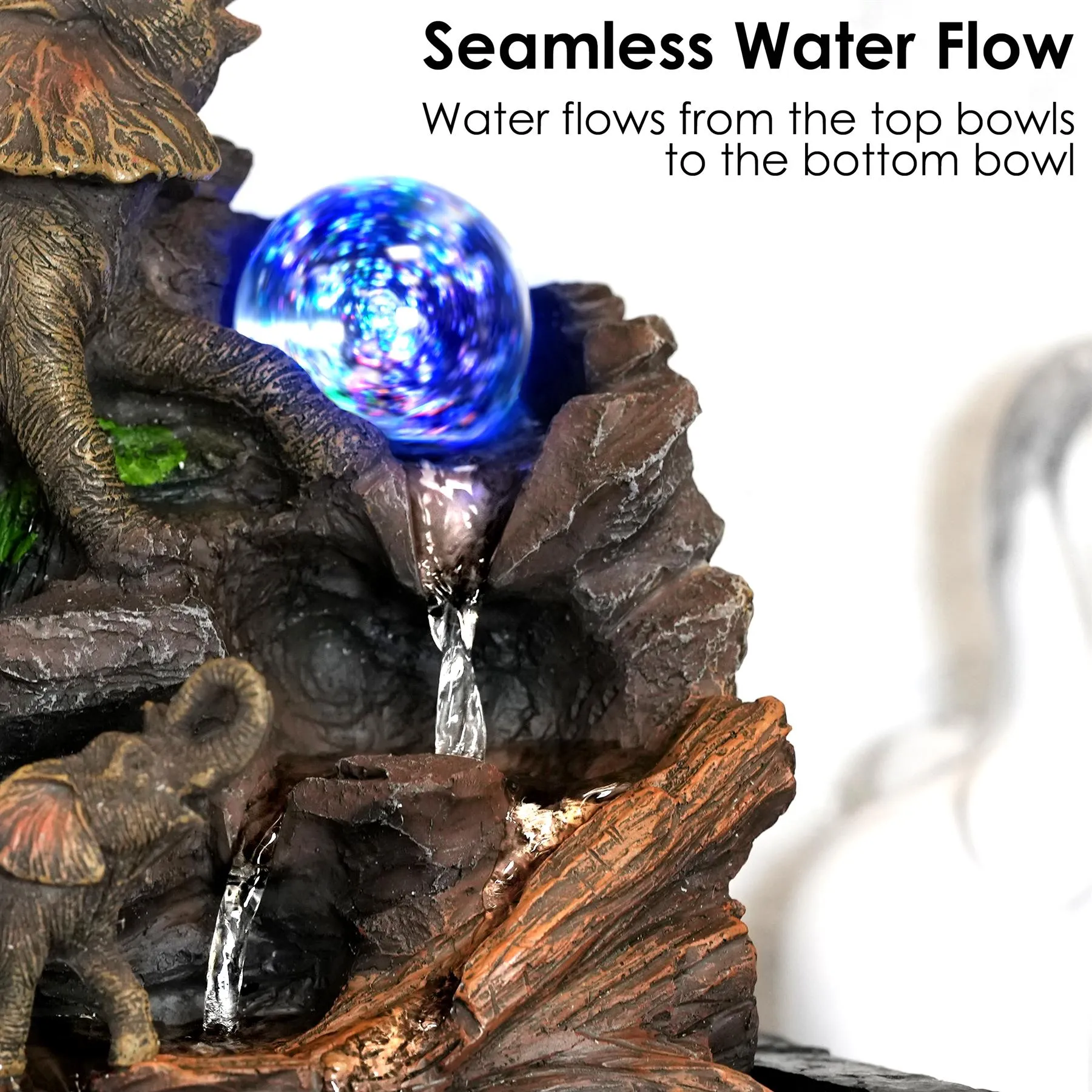 Elephant Water Feature Indoor With LED