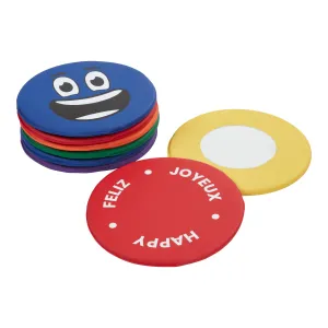 Emotion Pads with Mirror, Trilingual, Expression Cushions, 8-Piece