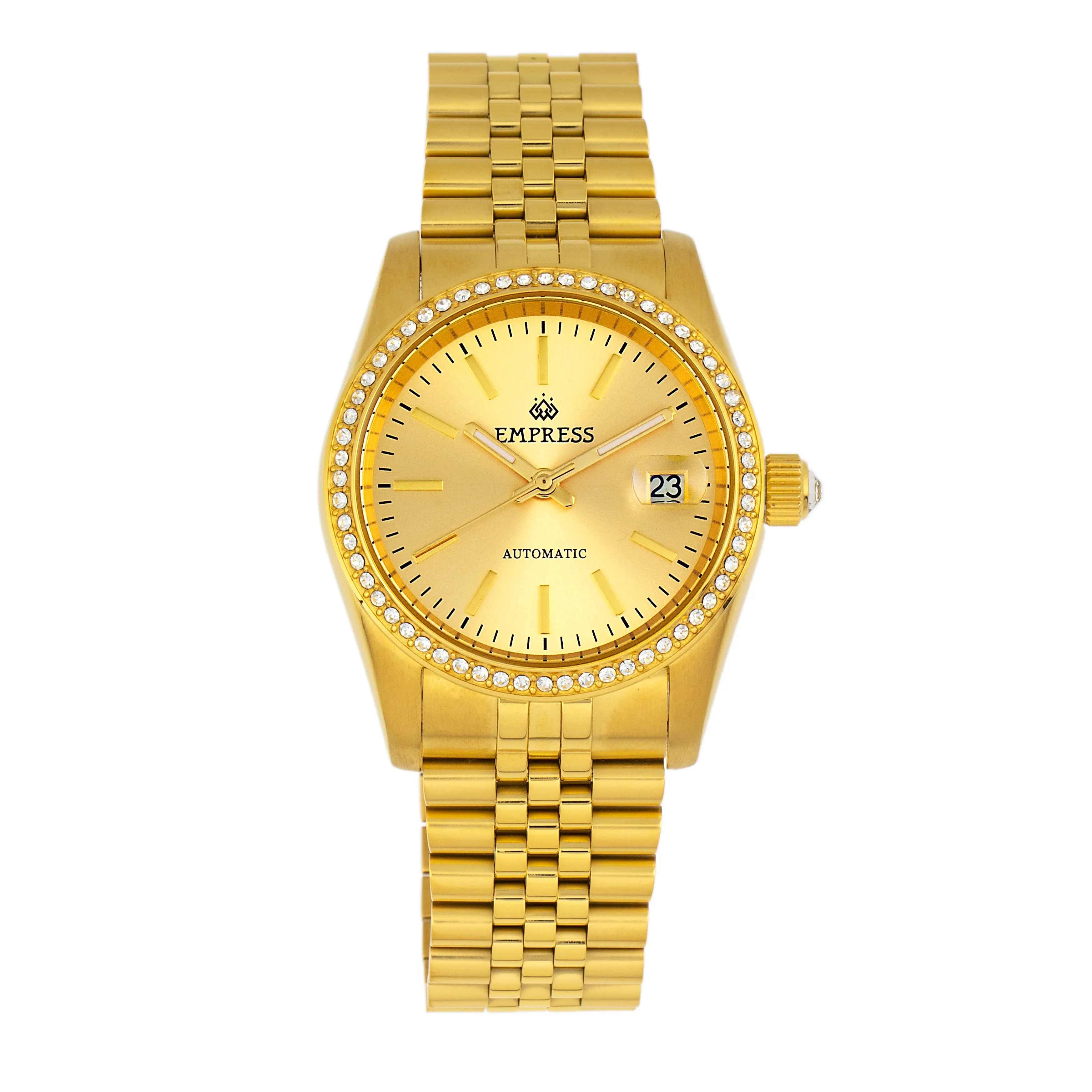 Empress Constance Automatic Bracelet Watch w/Date - Gold