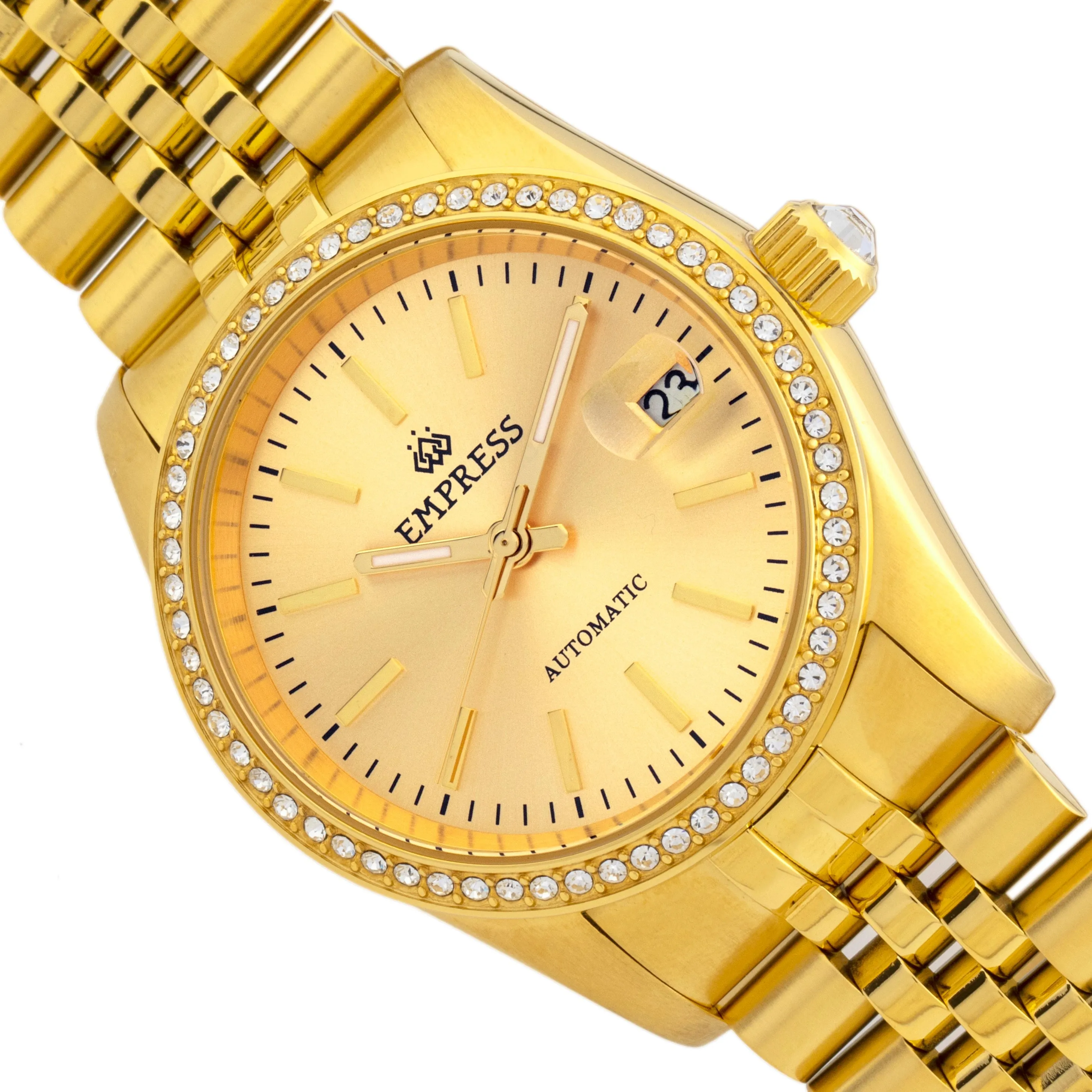 Empress Constance Automatic Bracelet Watch w/Date - Gold