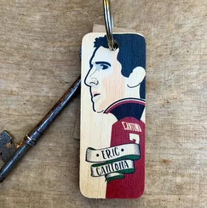 Eric Cantona Character Wooden Keyring - RWKR1